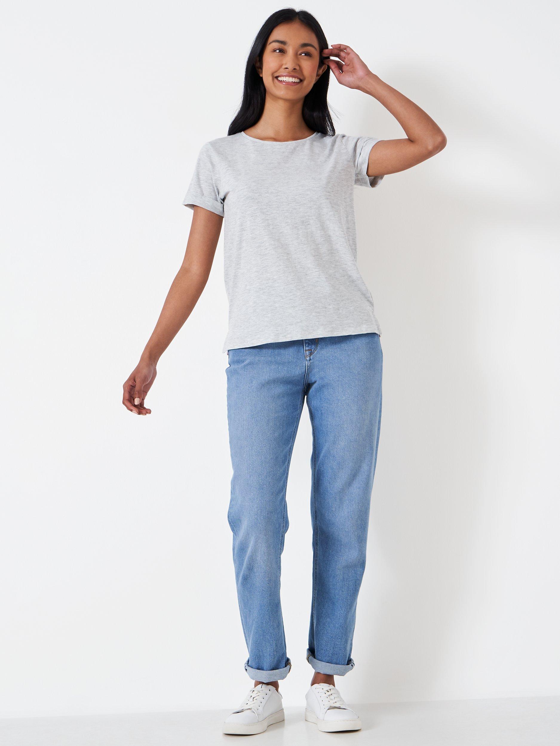 Product image 6 of 6, which shows Crew Clothing Perfect Slub T-Shirt, Light Grey, 8