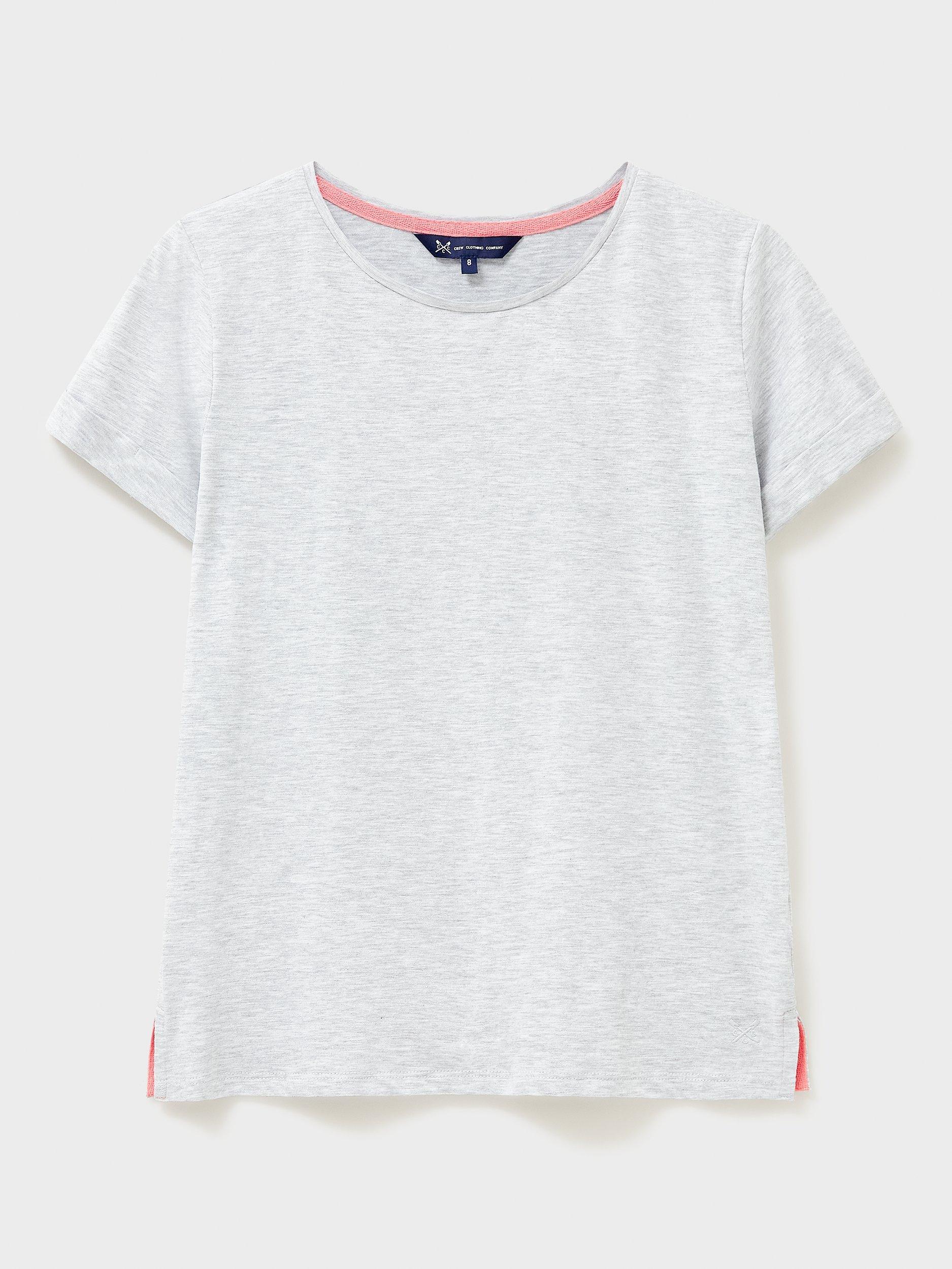 Product image 3 of 6, which shows Crew Clothing Perfect Slub T-Shirt, Light Grey, 8