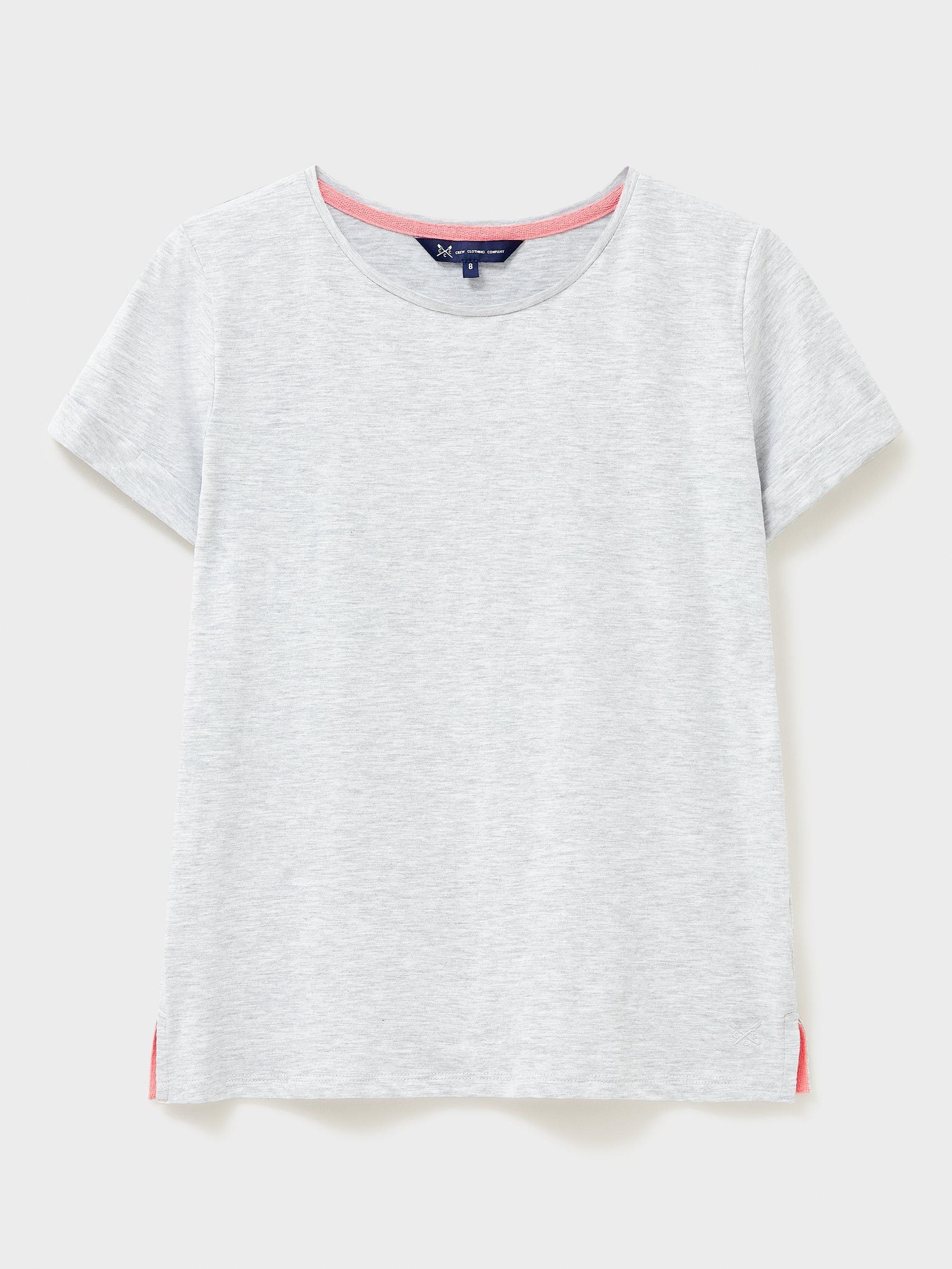 Product image 4 of 6, which shows Crew Clothing Perfect Slub T-Shirt, Light Grey, 8