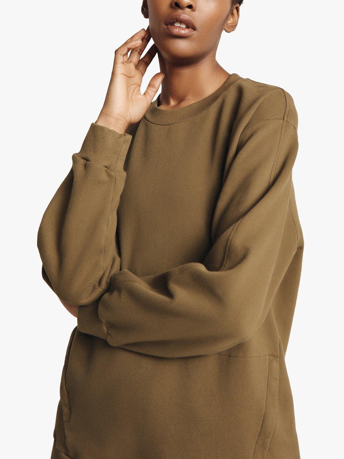 Ghost Organic Cotton Zipped Pocket Sweatshirt, Khaki Green