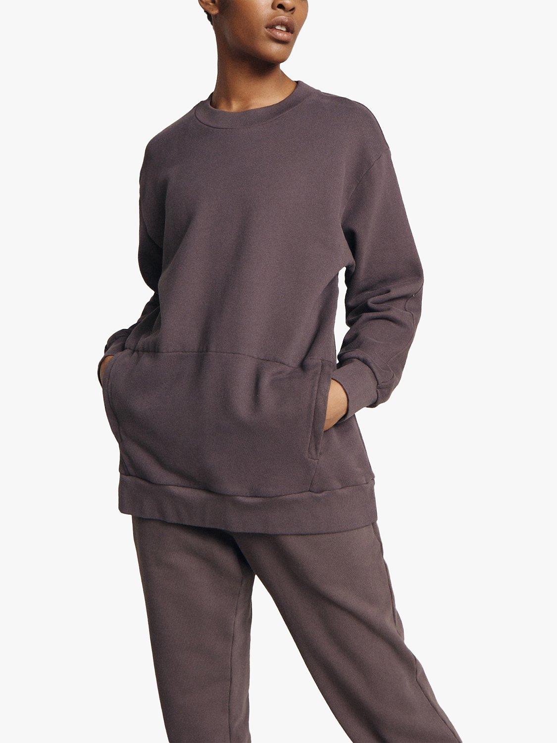 Ghost Organic Cotton Zipped Pocket Sweatshirt, Dark Brown
