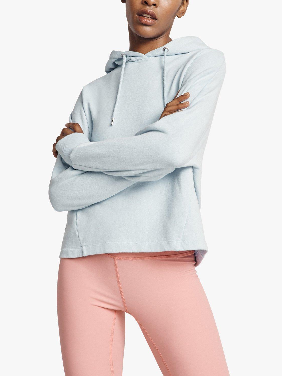 Ghost Cropped Organic Cotton Hoodie, Pale Blue