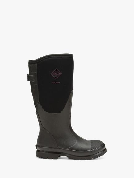 Muck Chore Adjustable Slip On Tall Wellington Boots, Black, Black