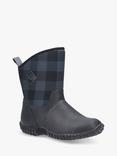 Muck Muckster II Mid Wellington Boots, Black/Grey Plaid