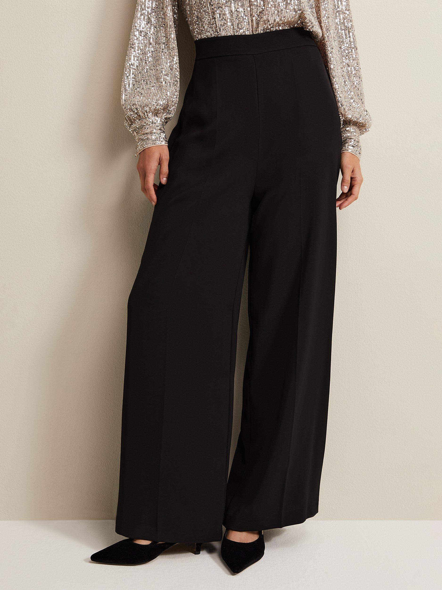 Phase Eight Florentine Wide Leg Trousers Black