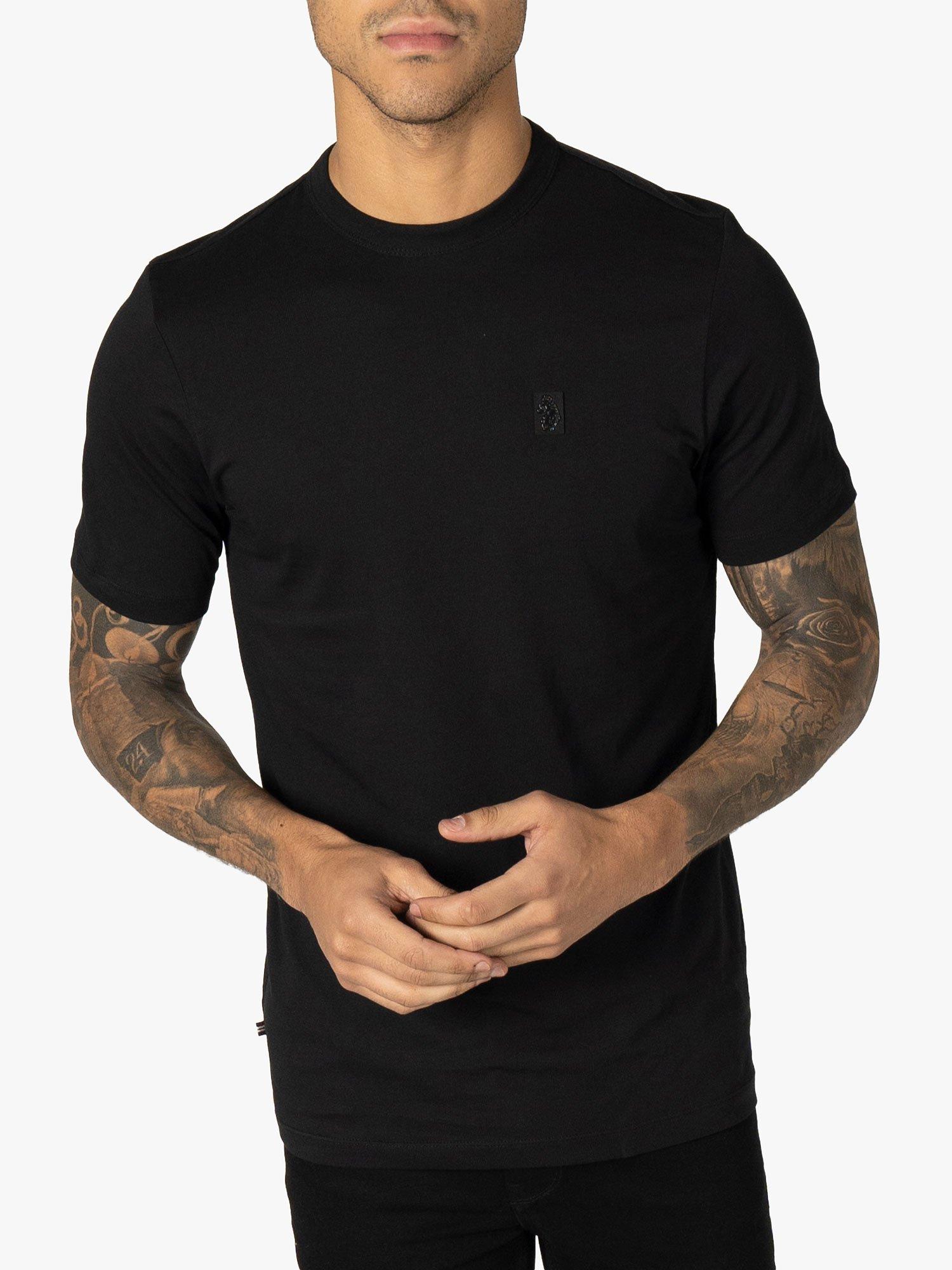LUKE 1977 Pima Glossy Lion Badge Cotton T-Shirt, Jet Black, L