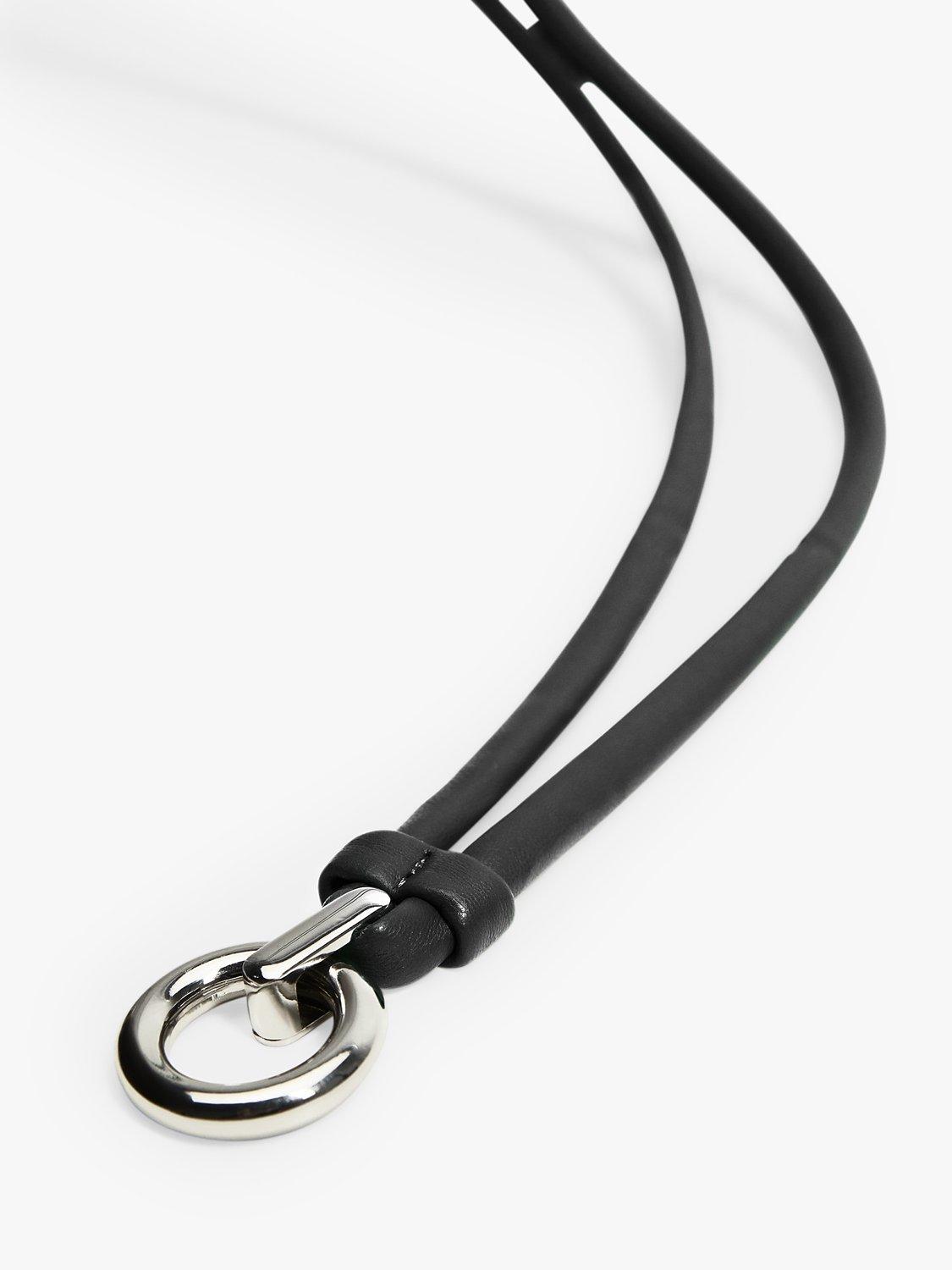 Mango Cuerda Slim Thread Through Belt, Black