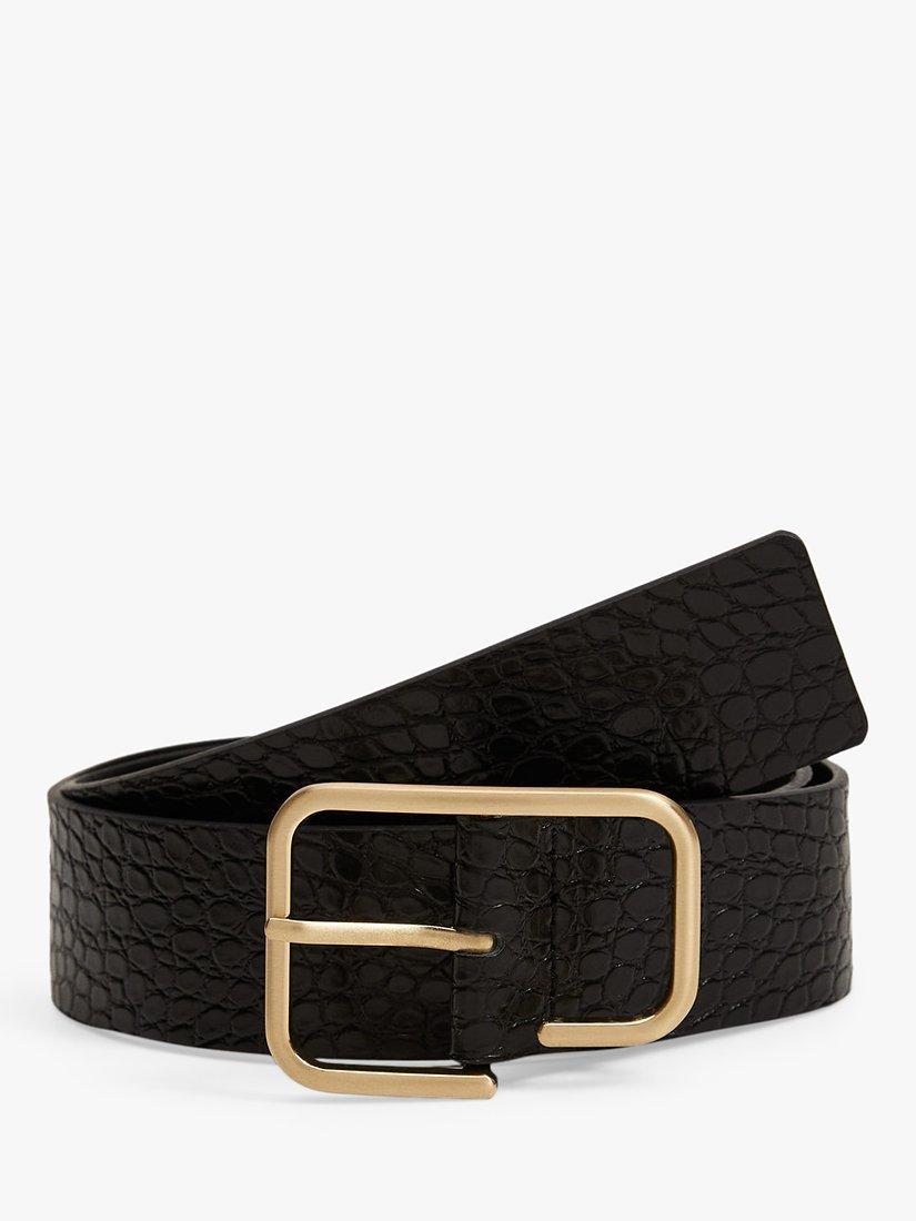 Mango Snake Effect Belt, Black