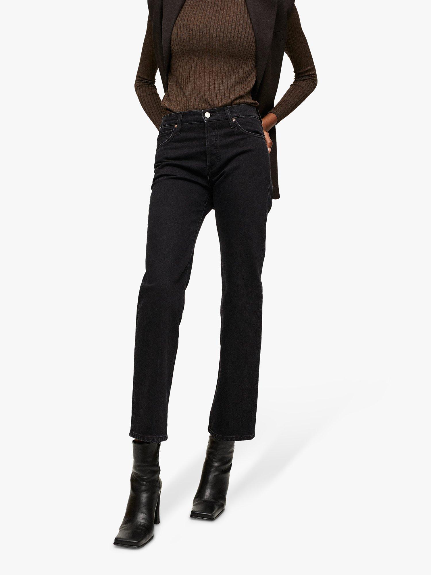 Mango Premium Straight Leg Jeans, Open Grey