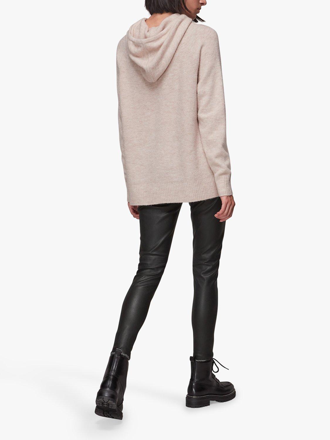 Product image 2 of 6, which shows Whistles Stretch Leather Leggings, Black, 8