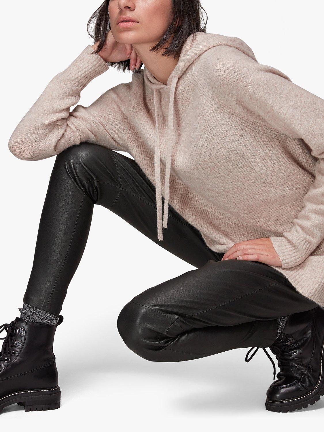 Product image 5 of 6, which shows Whistles Stretch Leather Leggings, Black, 8