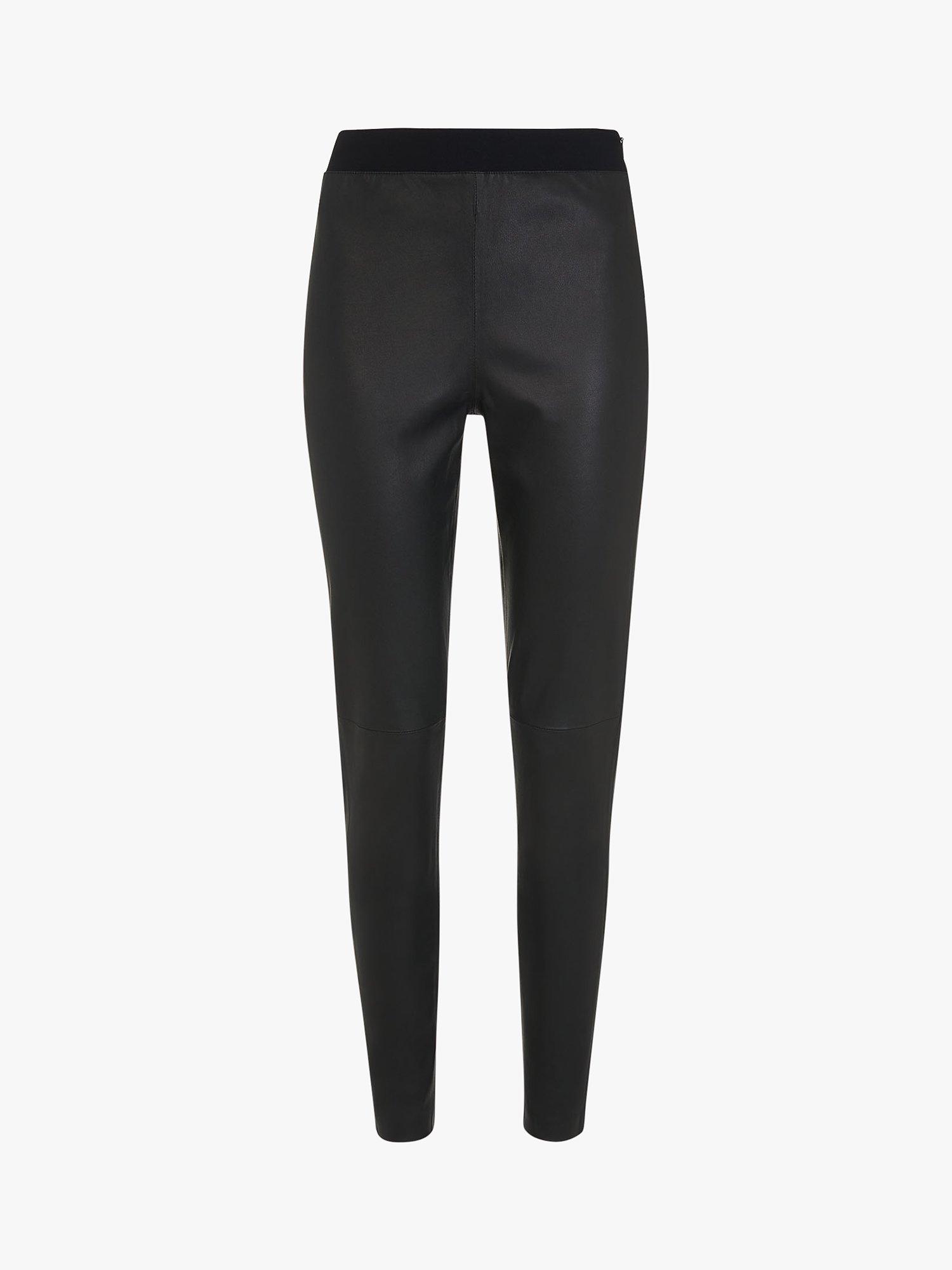 Product image 6 of 6, which shows Whistles Stretch Leather Leggings, Black, 8