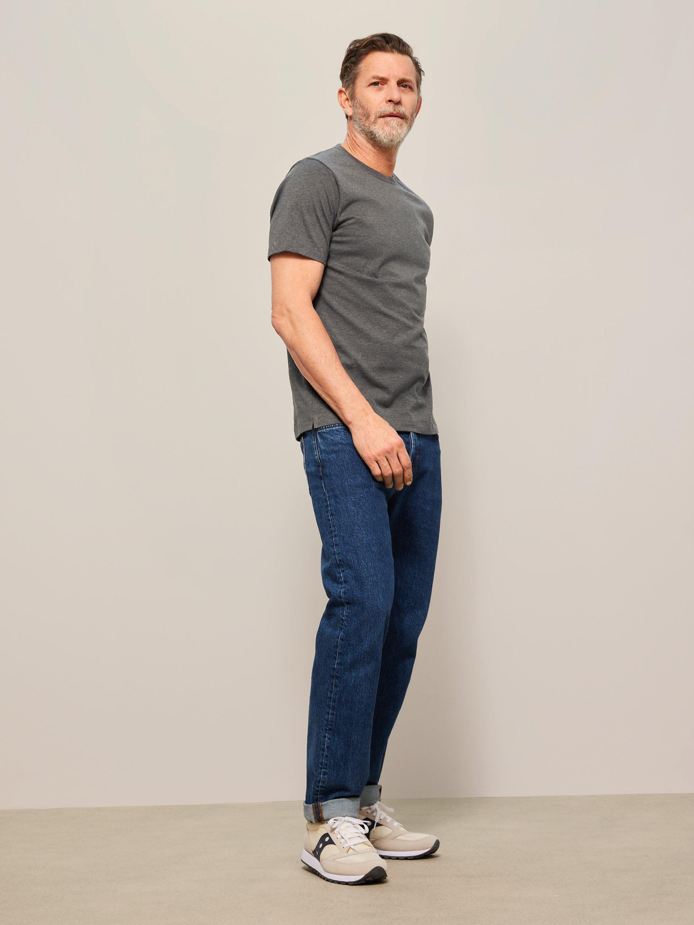 Product image 3 of 5, which shows John Lewis Supima Cotton Jersey Crew Neck T-Shirt, Charcoal Melange, S