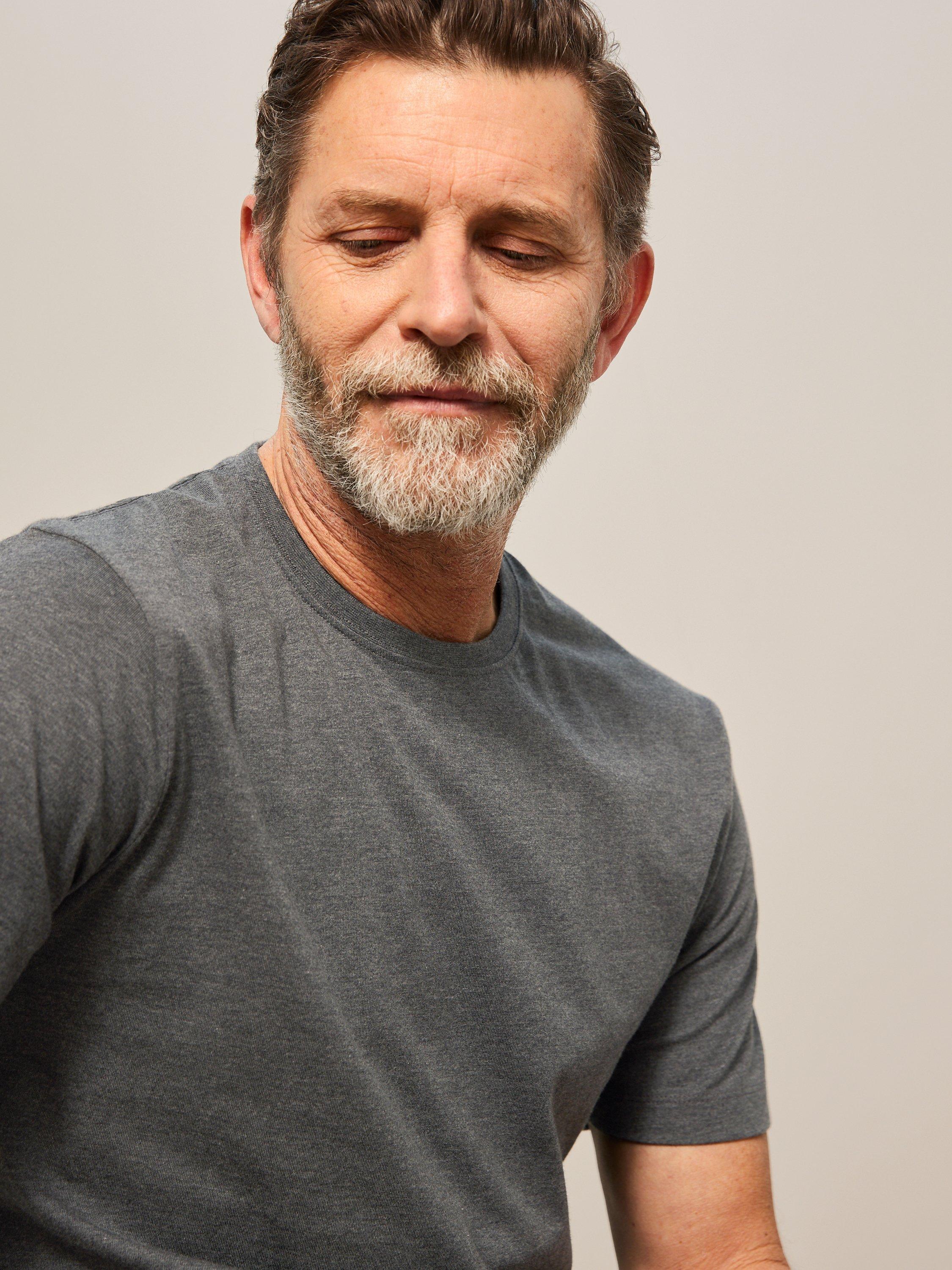 Product image 5 of 5, which shows John Lewis Supima Cotton Jersey Crew Neck T-Shirt, Charcoal Melange, S