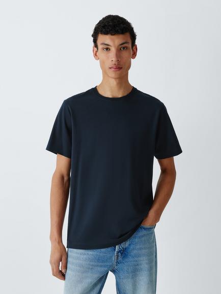 John Lewis Supima Cotton Regular Fit Crew Neck T-Shirt, Navy