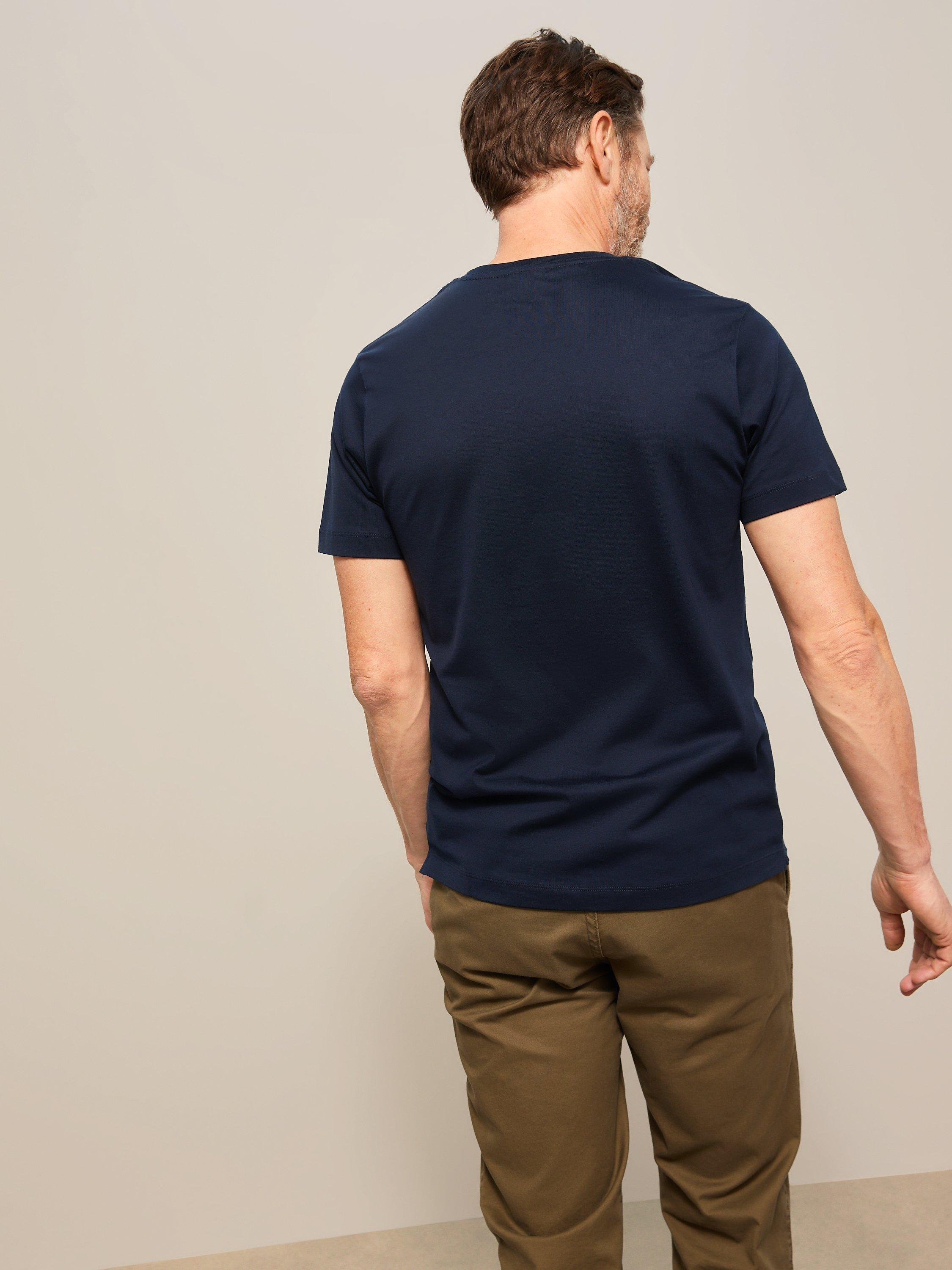 Product image 2 of 6, which shows John Lewis Supima Cotton Jersey Crew Neck T-Shirt, Navy, S