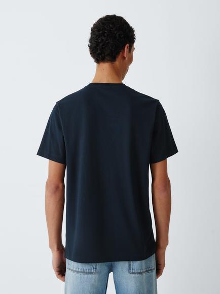 John Lewis Supima Cotton Regular Fit Crew Neck T-Shirt - view 2, Navy