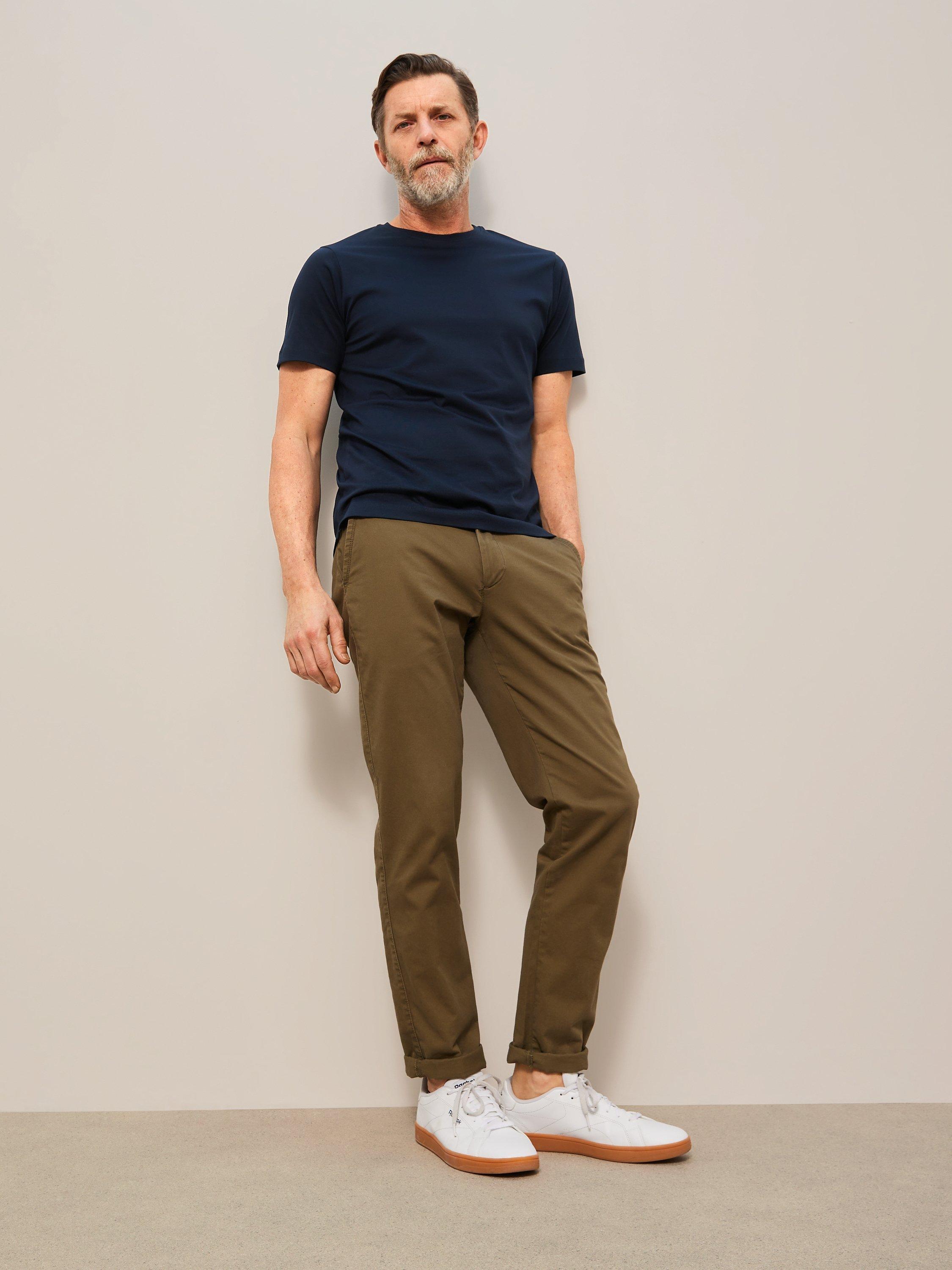 Product image 3 of 6, which shows John Lewis Supima Cotton Jersey Crew Neck T-Shirt, Navy, S
