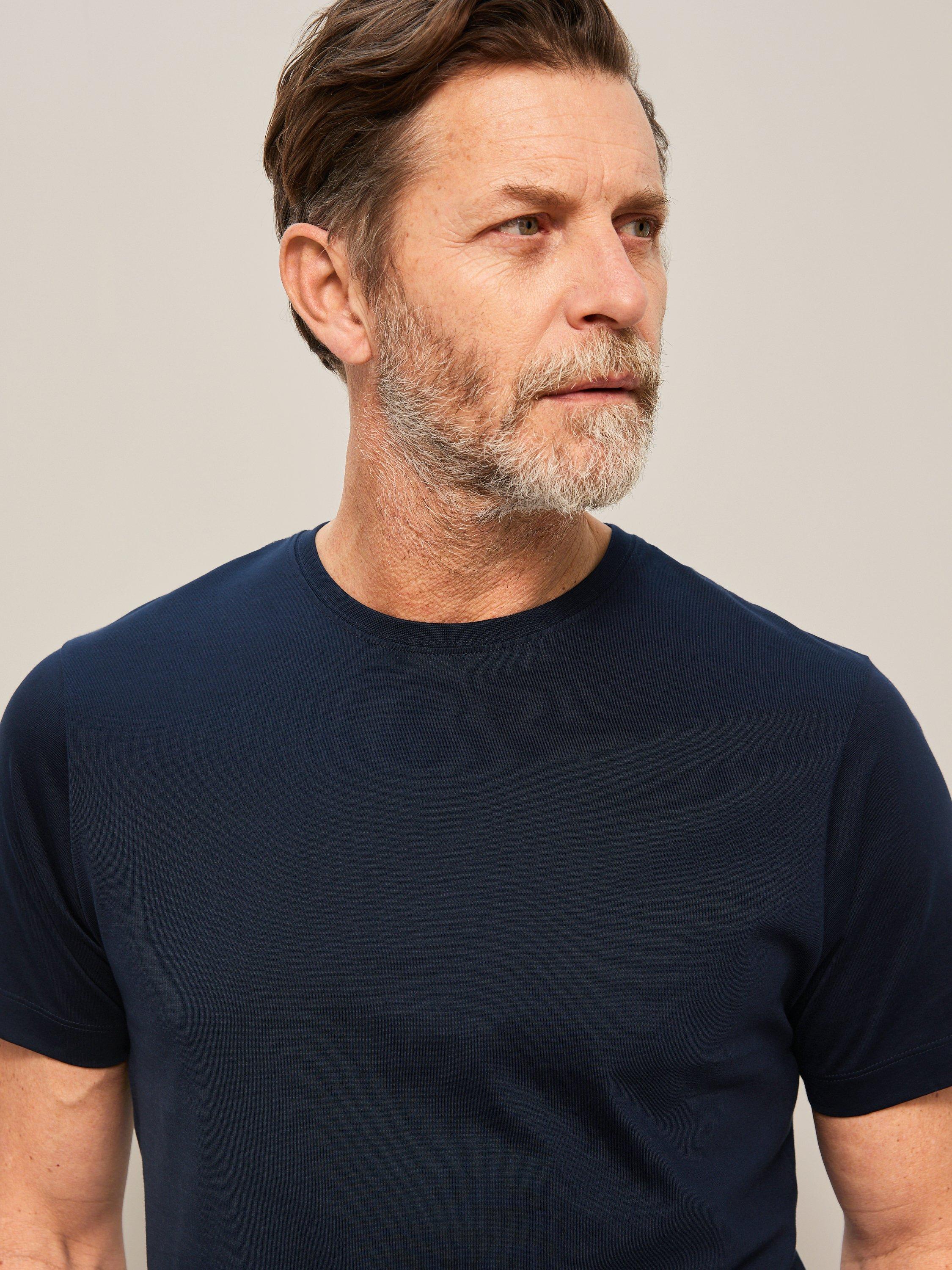 Product image 5 of 6, which shows John Lewis Supima Cotton Jersey Crew Neck T-Shirt, Navy, S