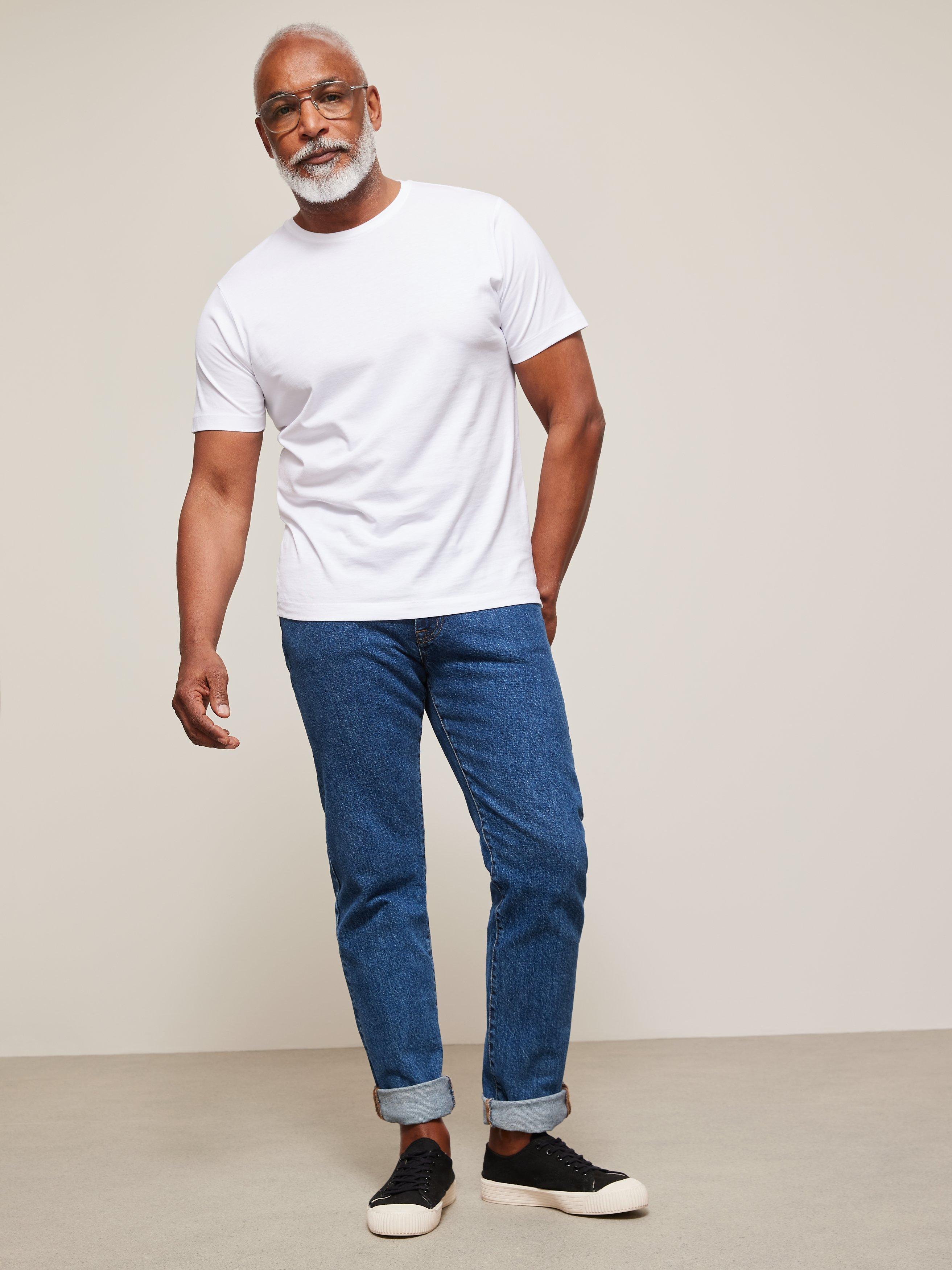 Product image 3 of 5, which shows John Lewis Supima Cotton Jersey Crew Neck T-Shirt, White, S