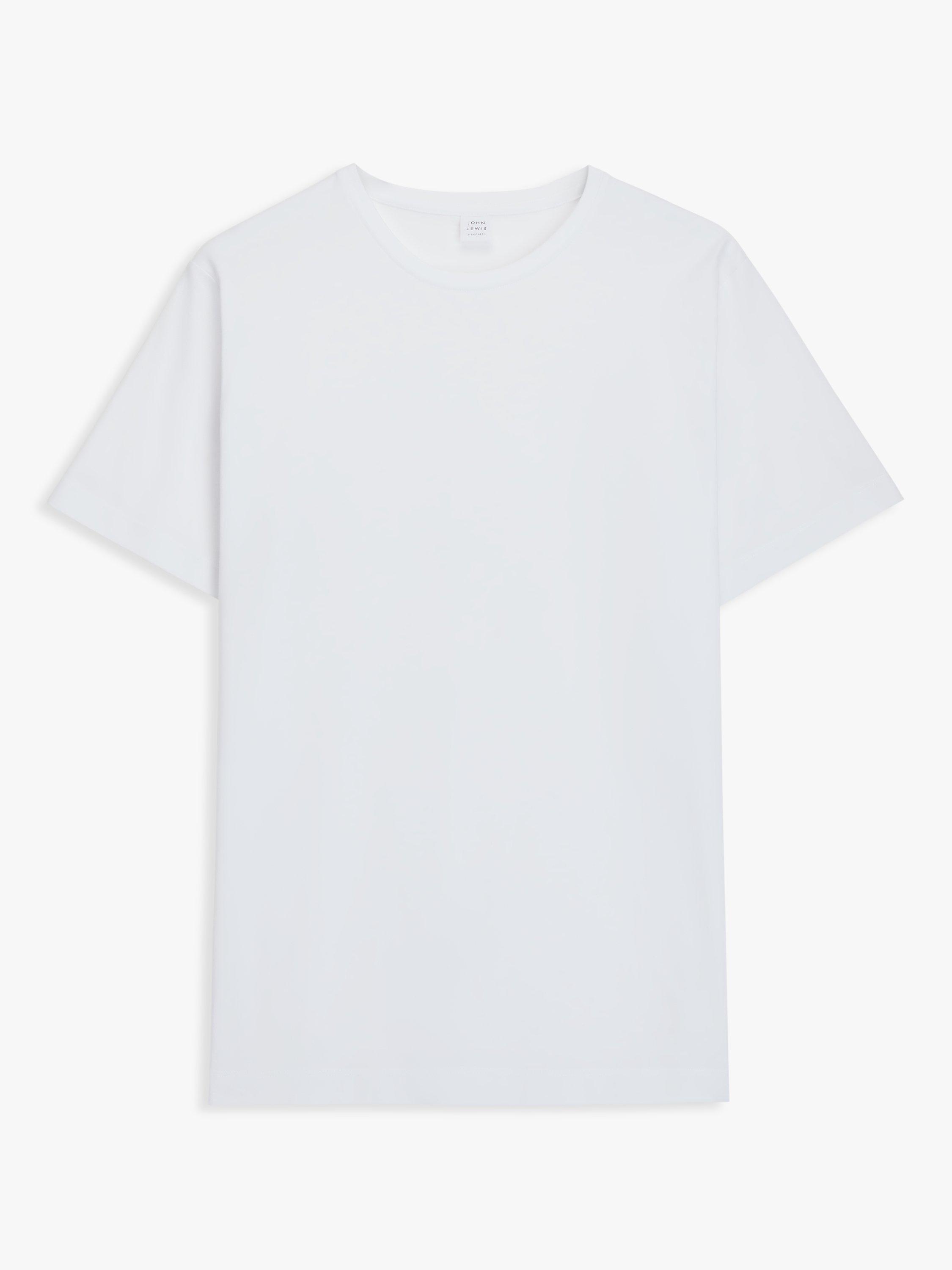 Product image 4 of 5, which shows John Lewis Supima Cotton Jersey Crew Neck T-Shirt, White, S