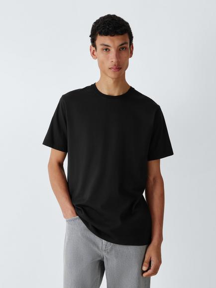 John Lewis Supima Cotton Regular Fit Crew Neck T-Shirt, Black