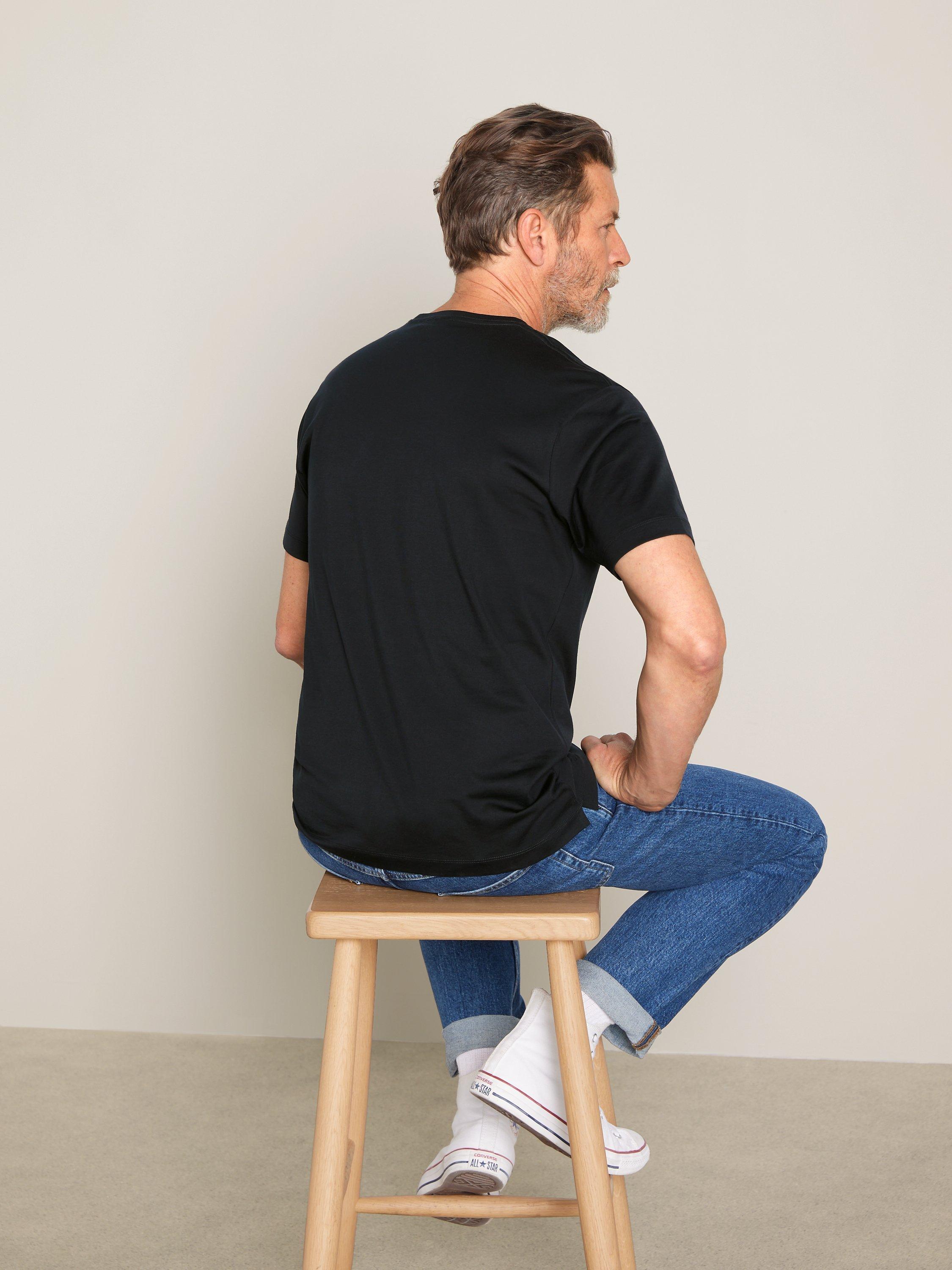 Product image 2 of 6, which shows John Lewis Supima Cotton Jersey Crew Neck T-Shirt, Black, S