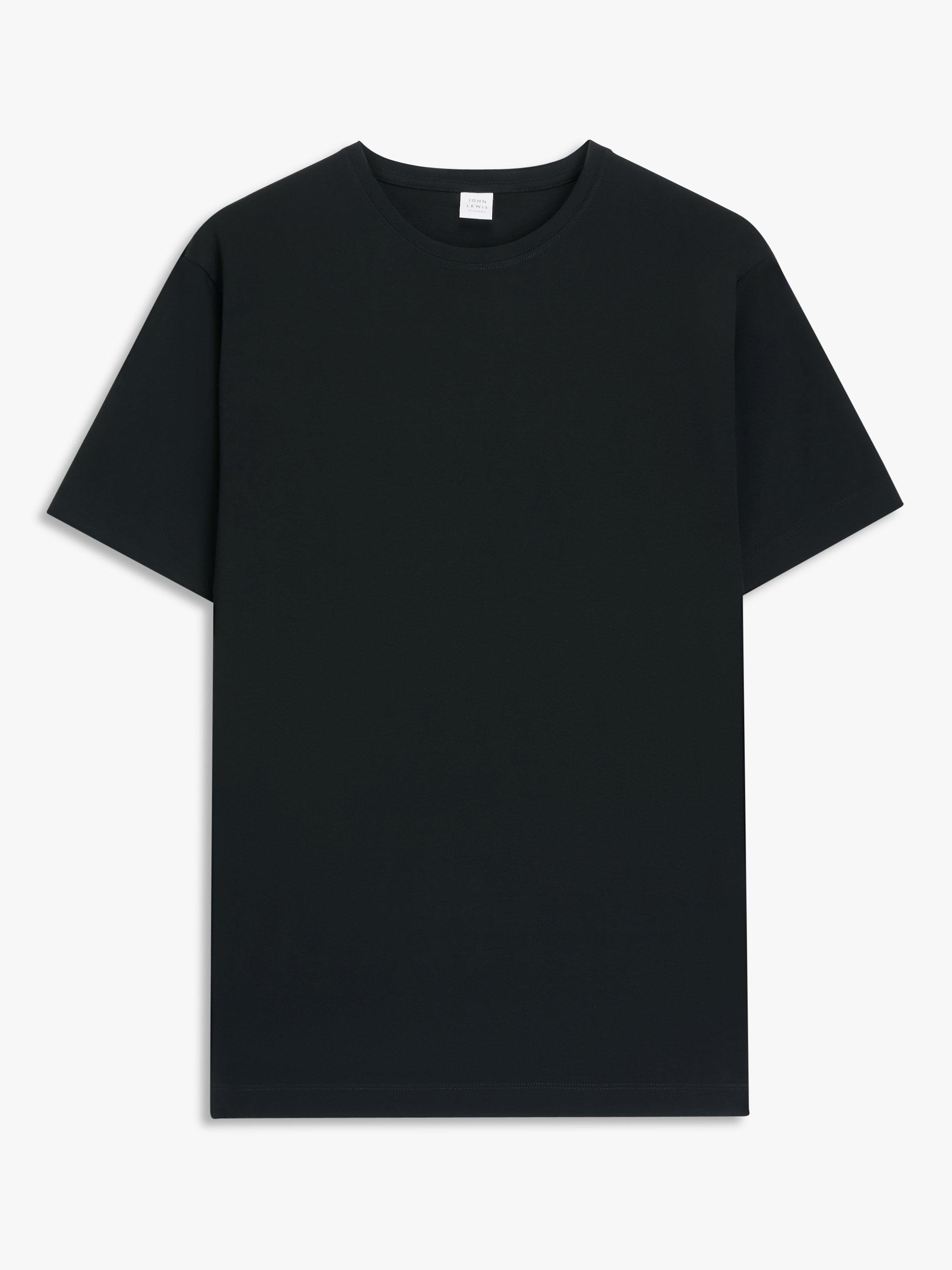 Product image 4 of 6, which shows John Lewis Supima Cotton Jersey Crew Neck T-Shirt, Black, S