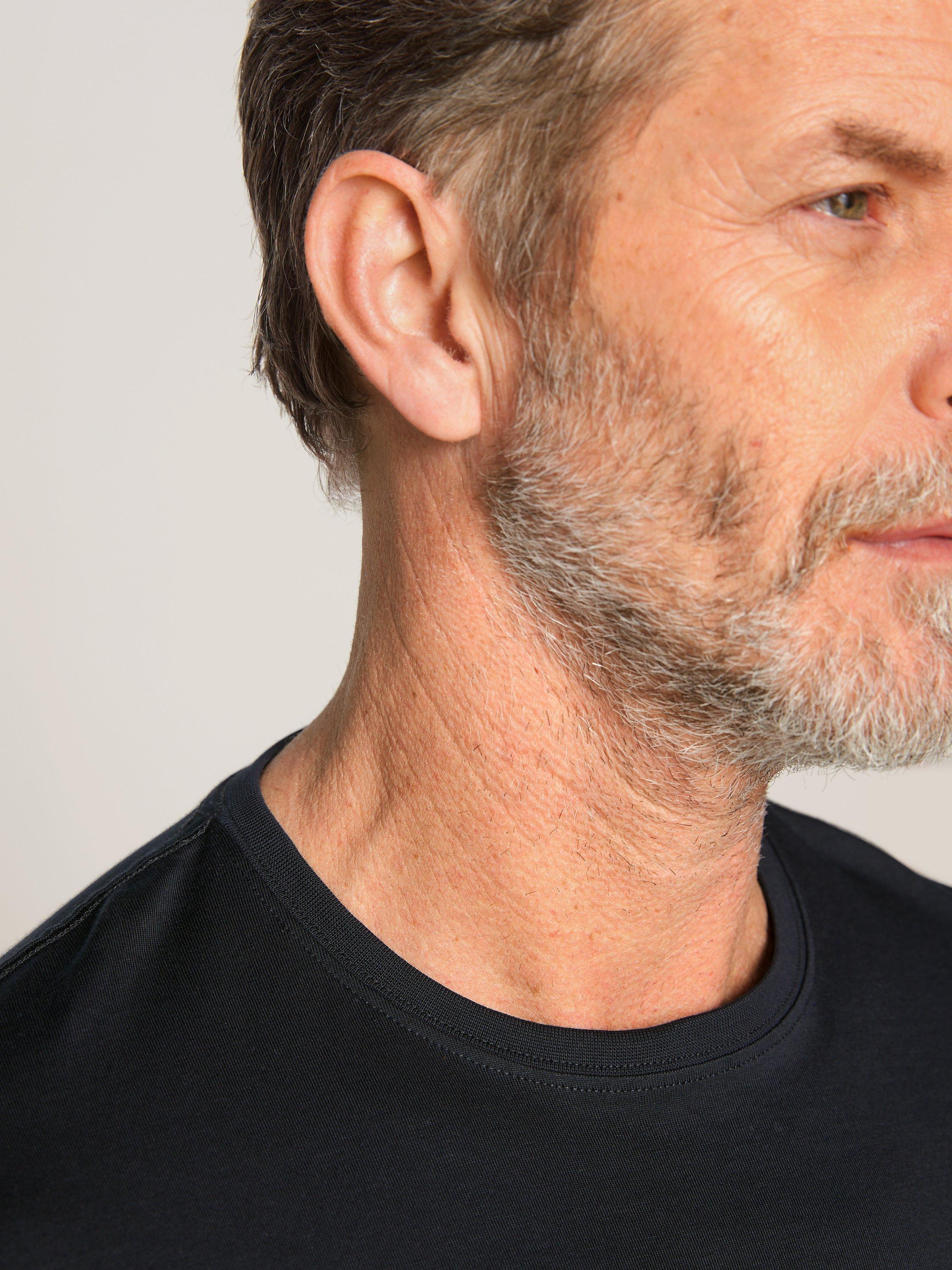 Product image 5 of 6, which shows John Lewis Supima Cotton Jersey Crew Neck T-Shirt, Black, S