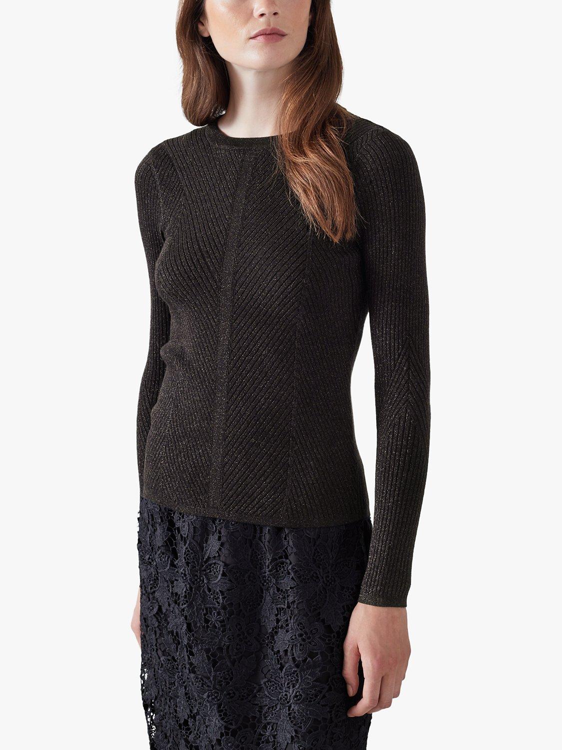 L.K.Bennett Myrtle Metallic Jumper, Black