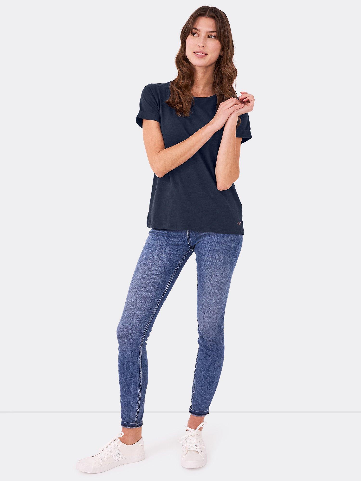 Product image 2 of 4, which shows Crew Clothing Perfect Crew Slub T-Shirt, Navy, 8