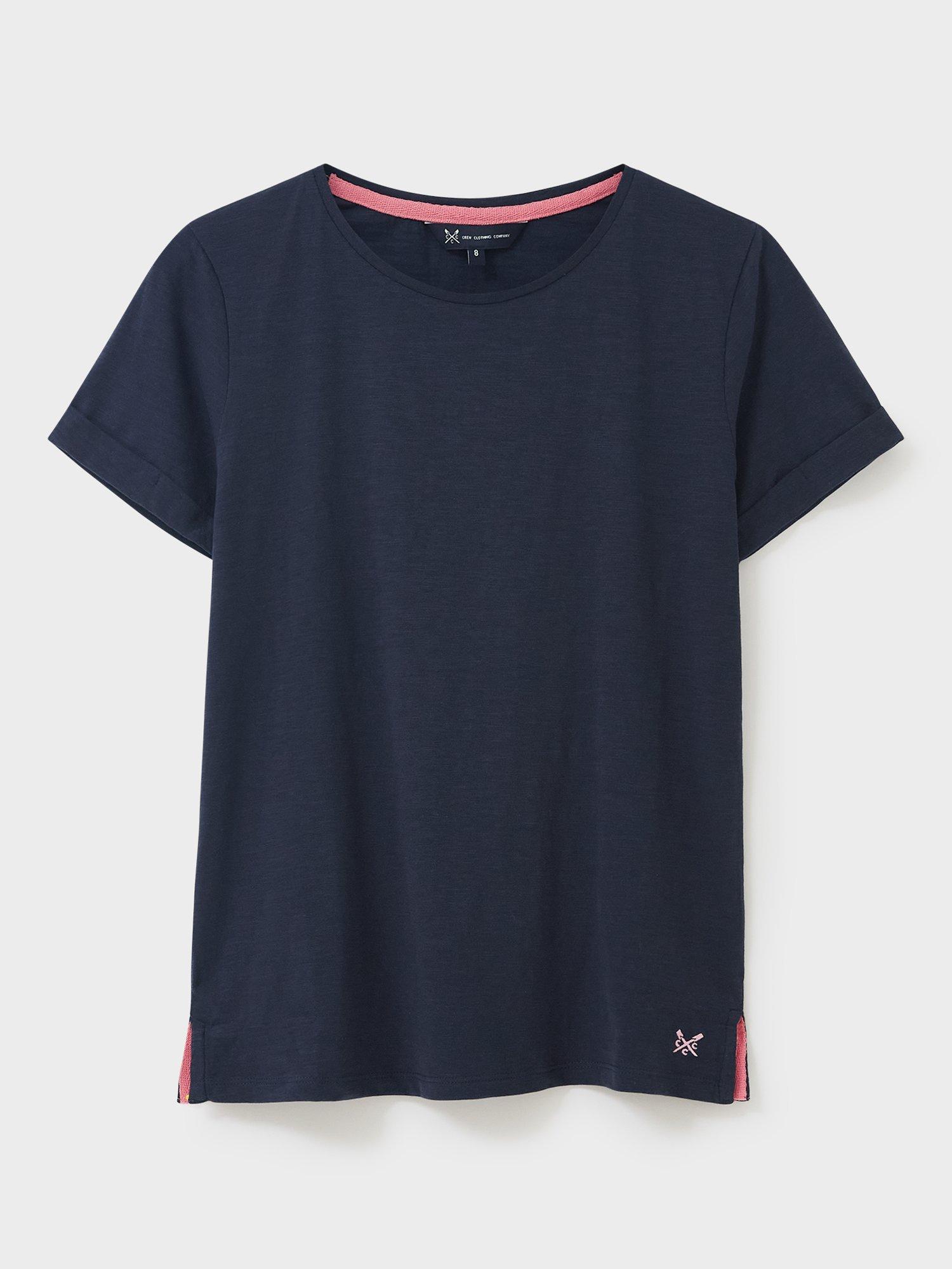 Product image 4 of 4, which shows Crew Clothing Perfect Crew Slub T-Shirt, Navy, 8