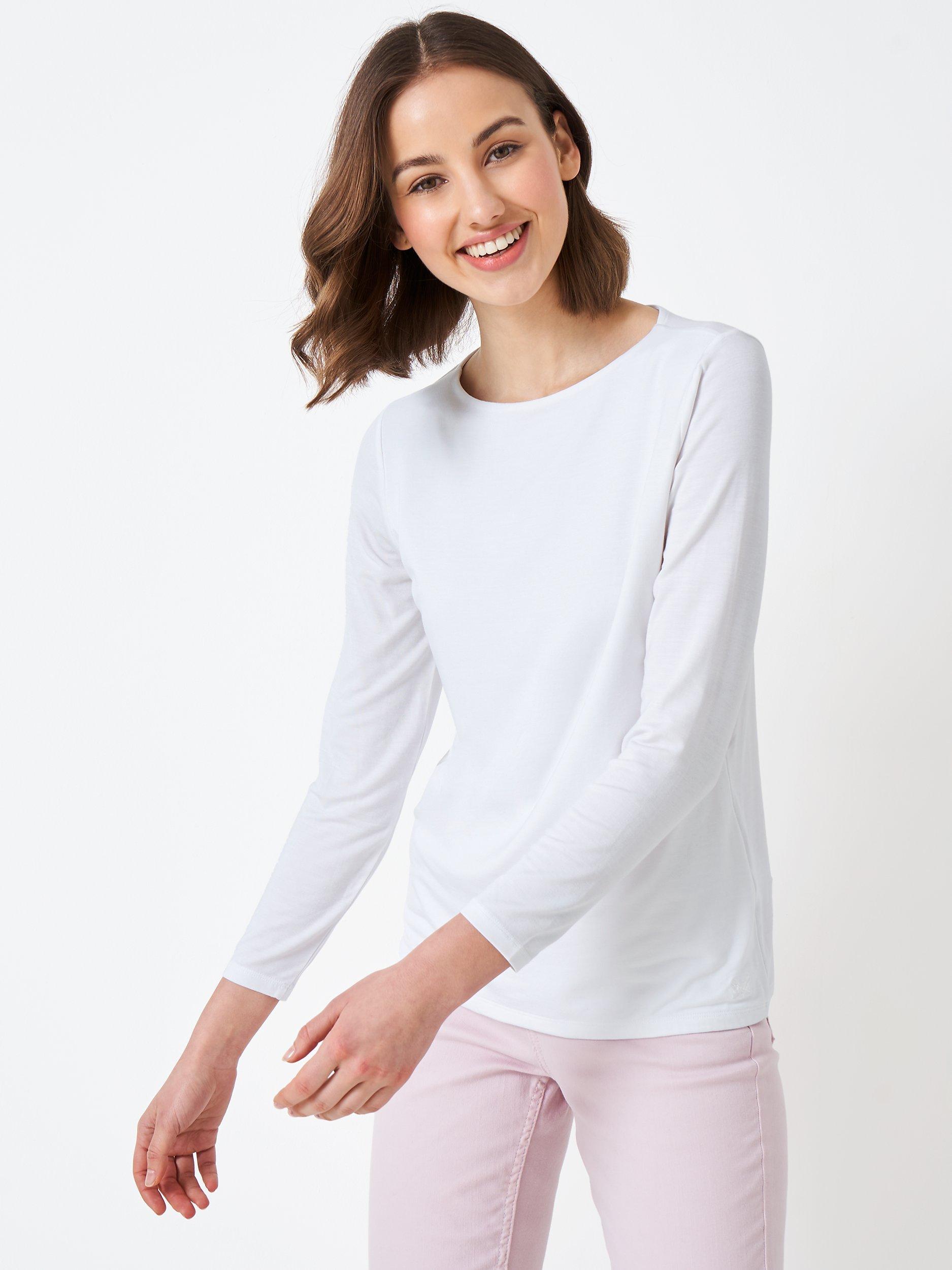 Crew Clothing Jemma Boat Neck Top, White