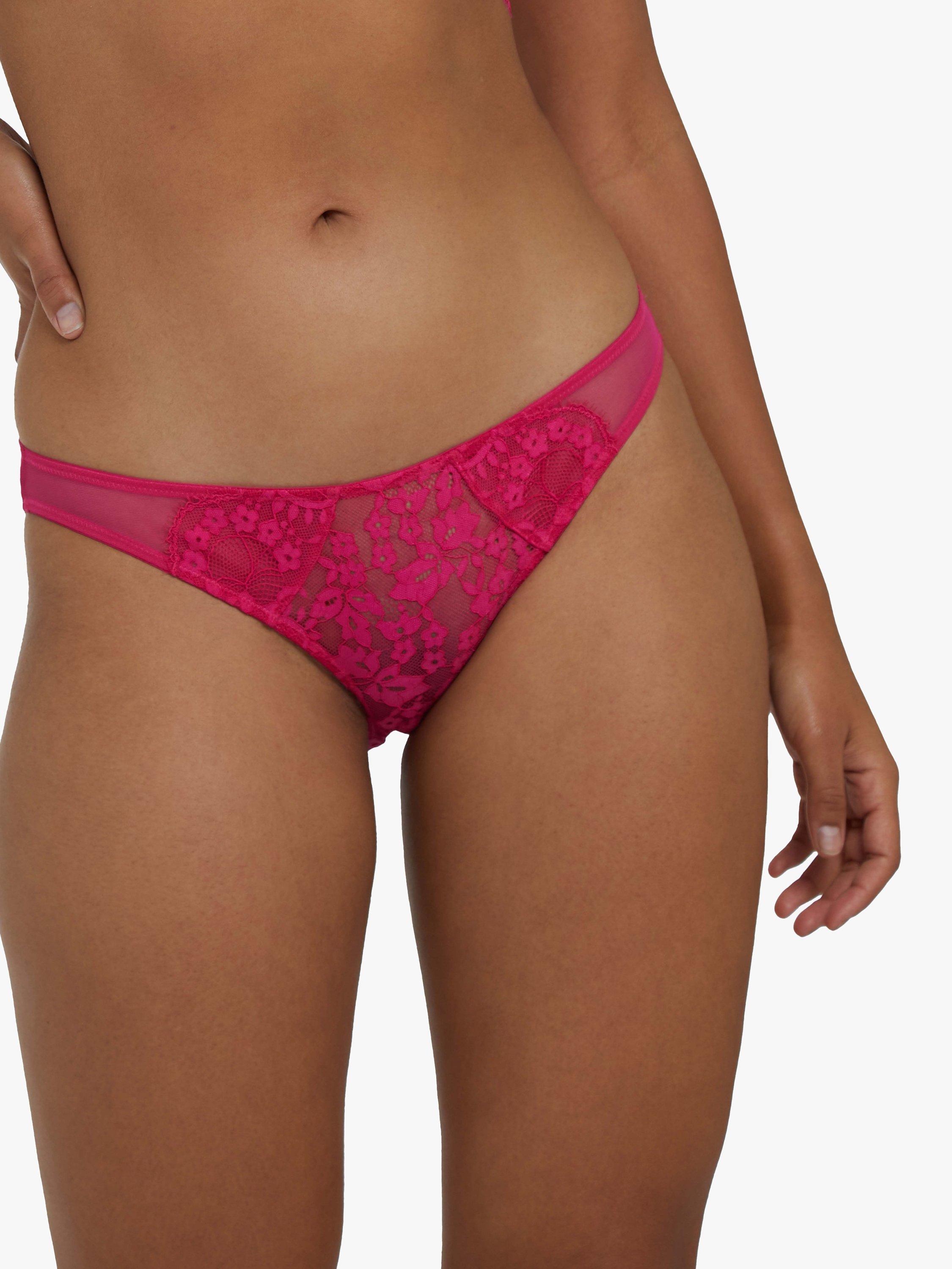 Deja Day Emma Petal Design Brazilian Cut Knickers, Pink