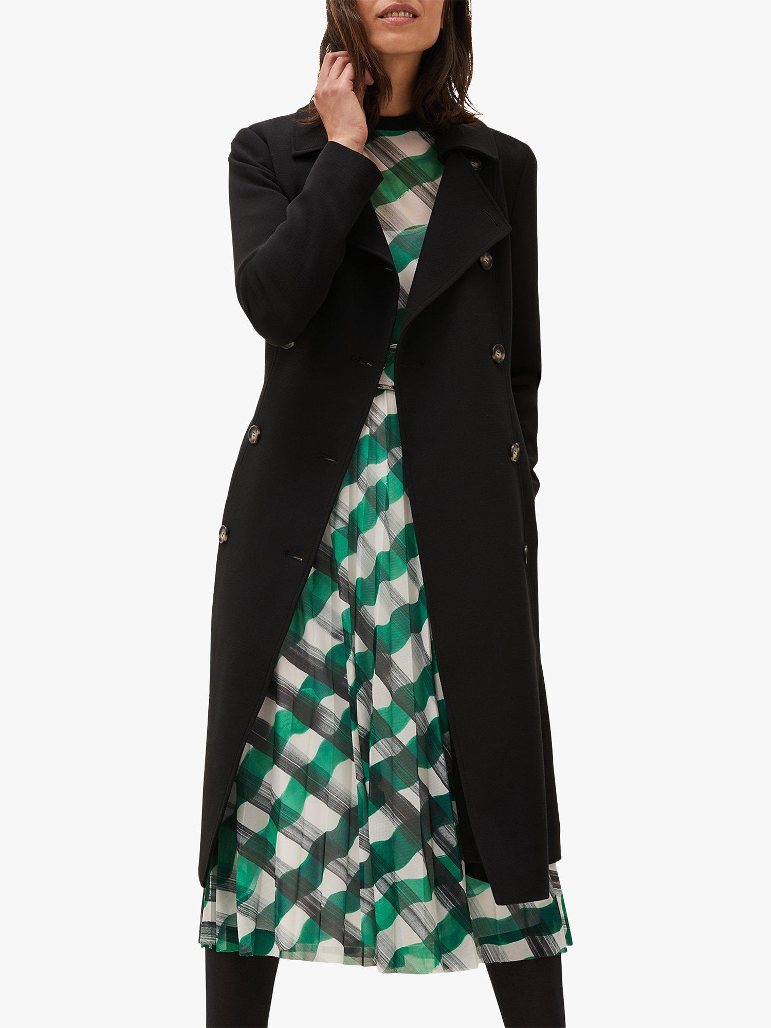 Phase Eight Emmy Pleat Back Trench Coat, Black