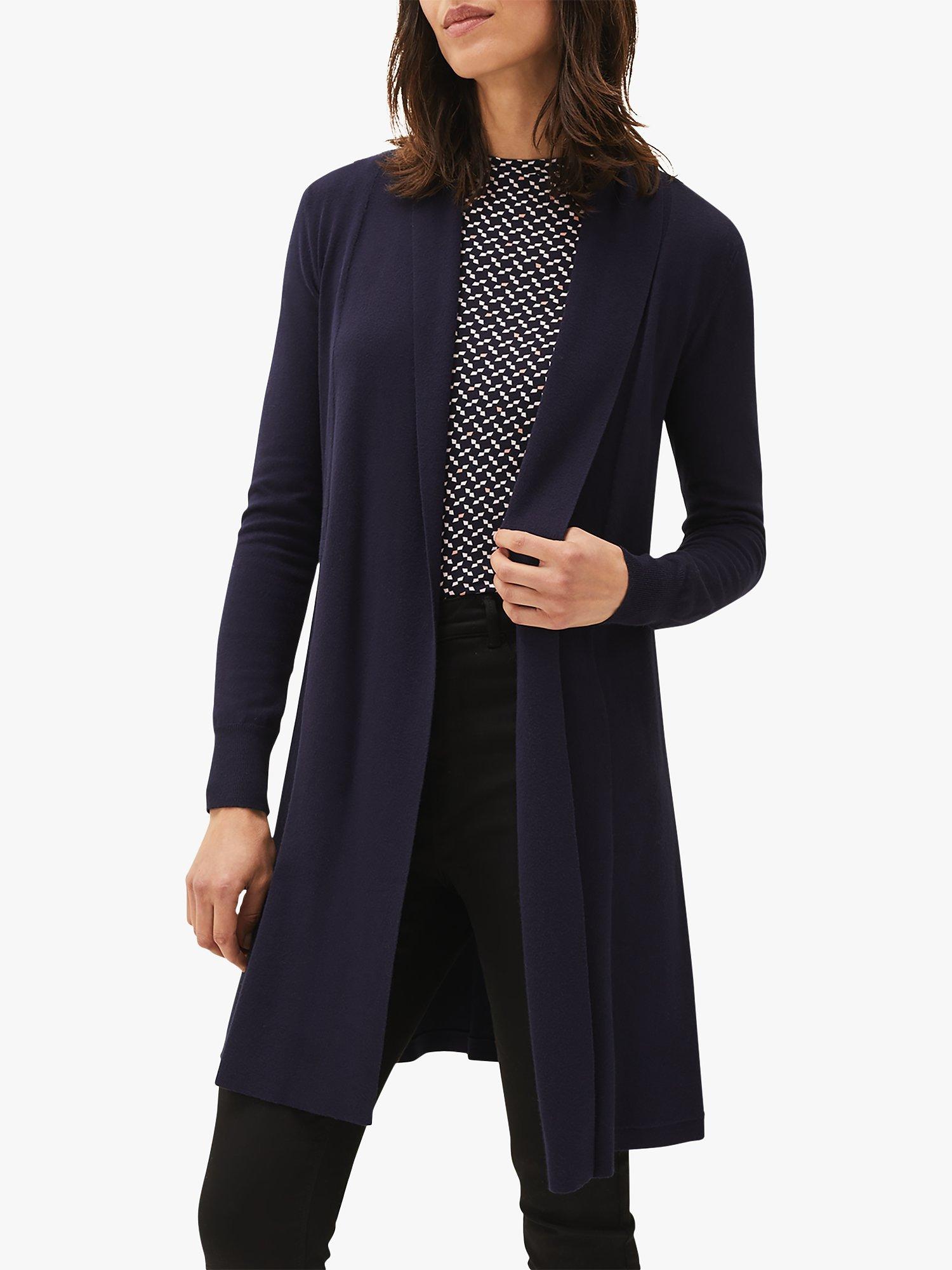 Phase Eight Lili Longline Cardigan, Navy