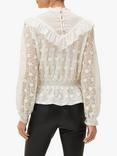 Phase Eight Coralina Lace Frill Detail Blouse, Oyster