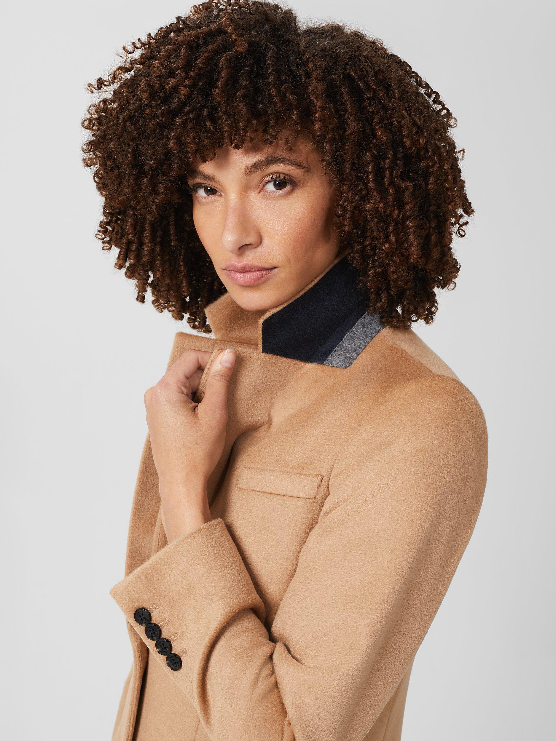 Product image 3 of 8, which shows Hobbs Petite Tilda Wool Coat, Black, 6