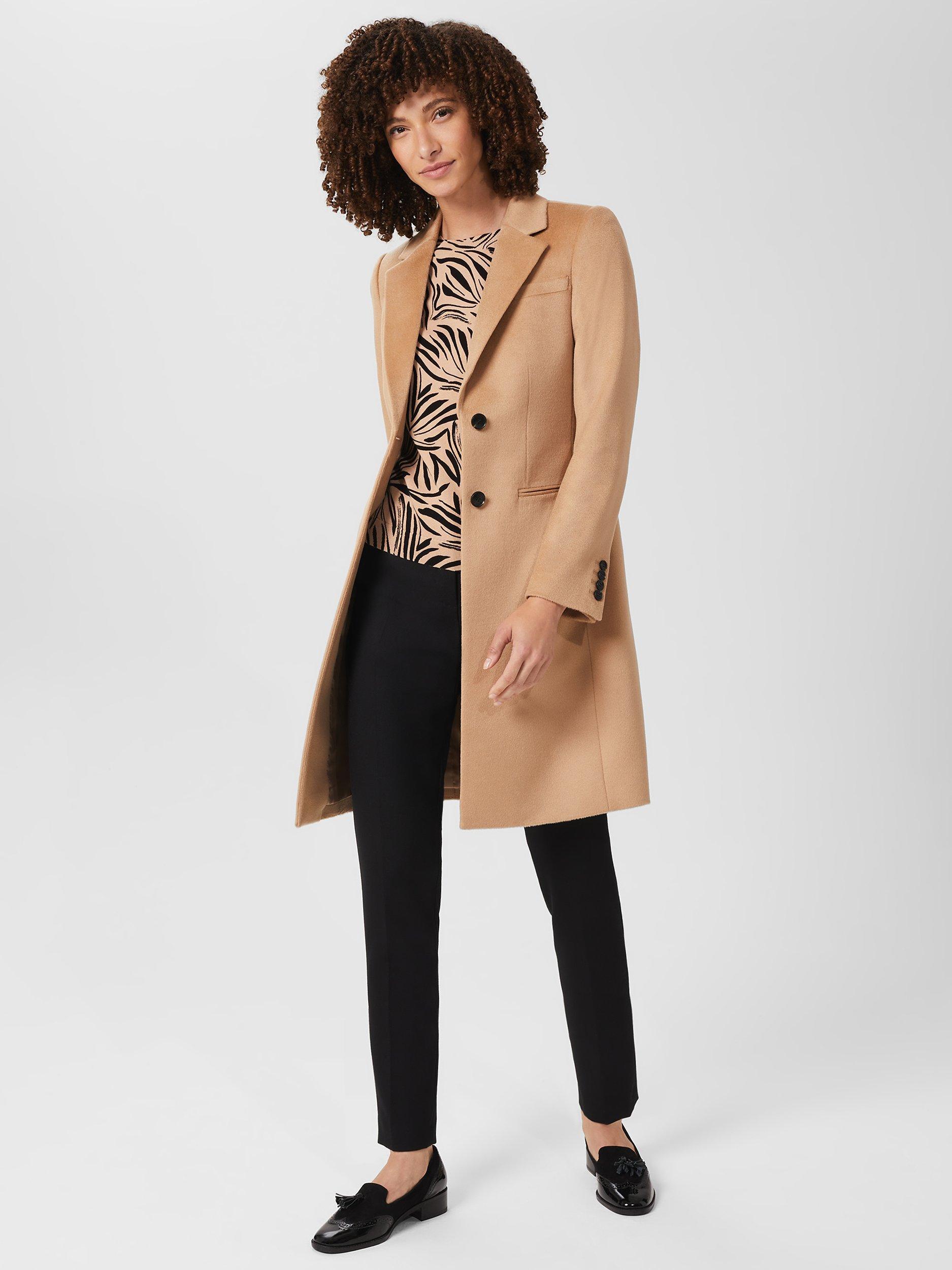 Product image 6 of 8, which shows Hobbs Petite Tilda Wool Coat, Black, 6
