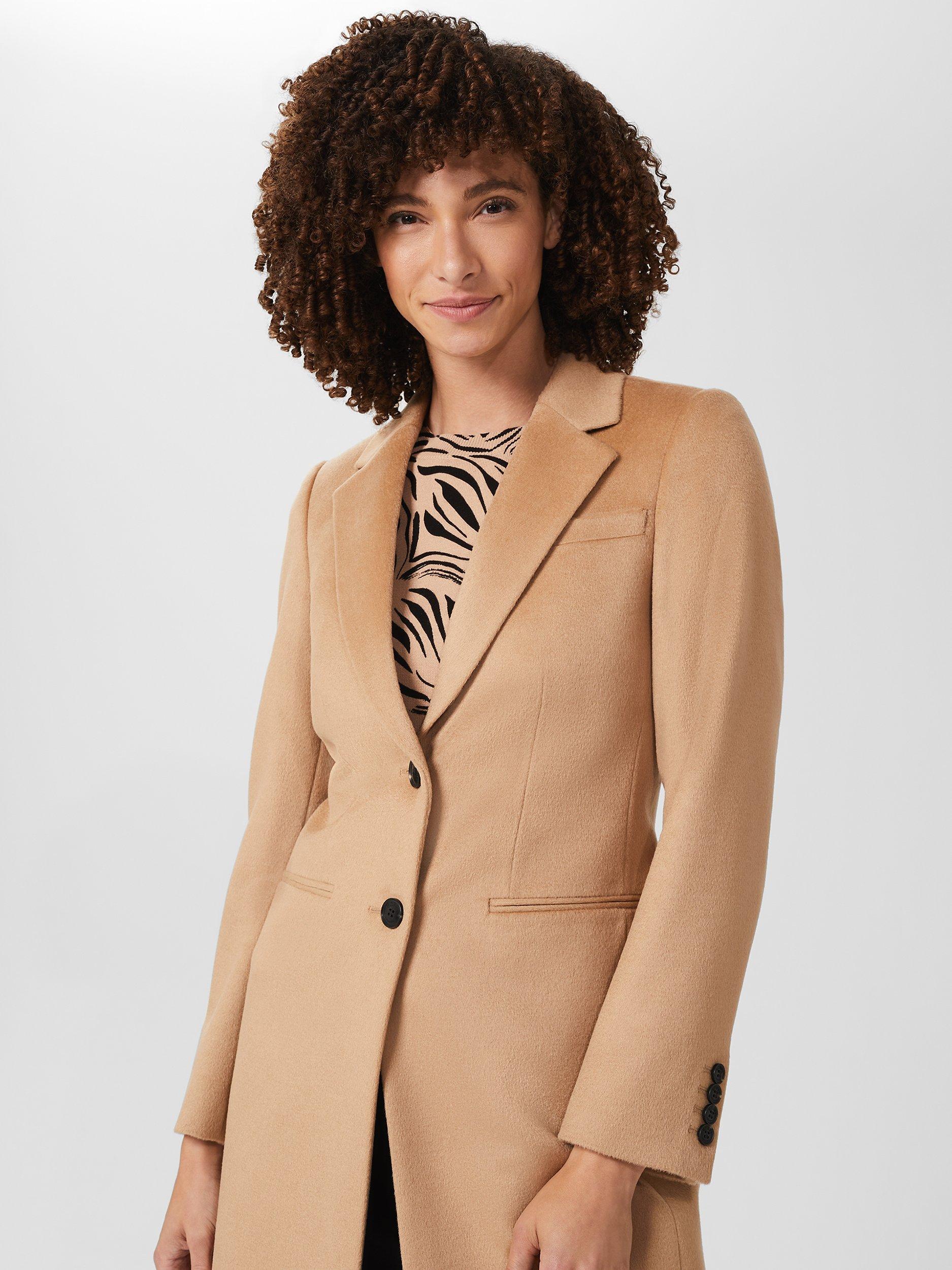Product image 7 of 8, which shows Hobbs Petite Tilda Wool Coat, Black, 6