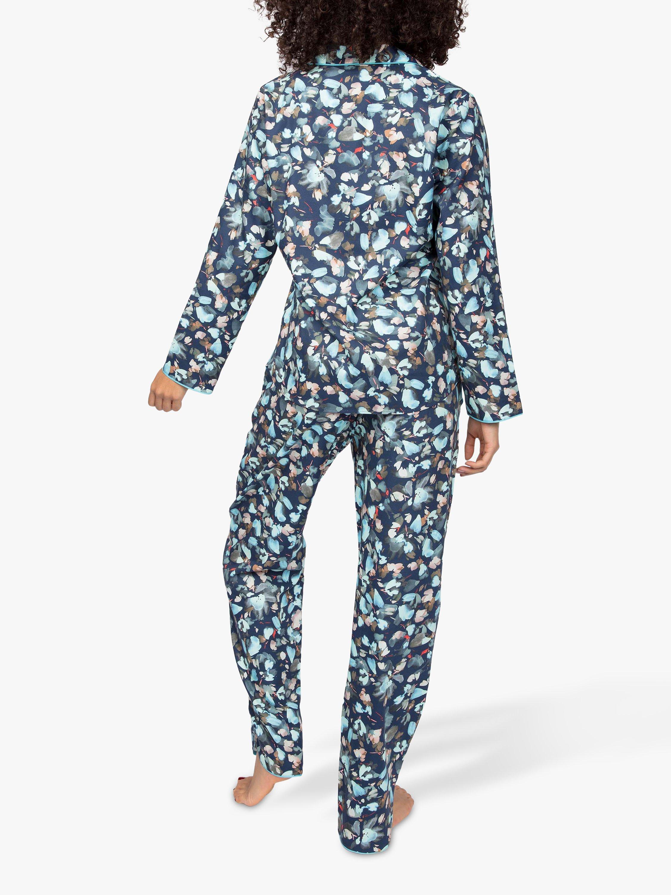 Product image 2 of 5, which shows Cyberjammies Freya Leaf Print Pyjama Set, Teal Mix, 8