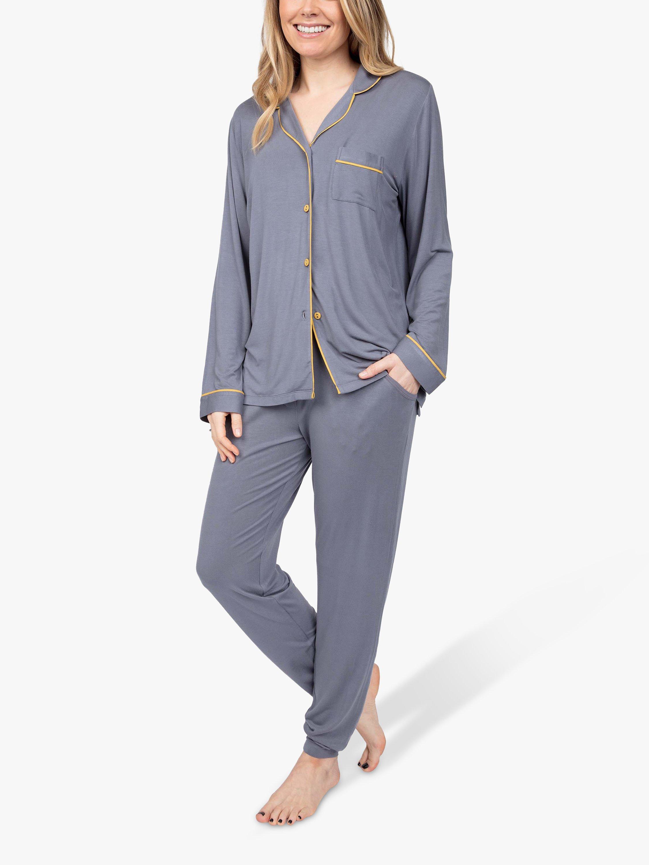 Cyberjammies Rachel Revere Collar Pyjama Set, Grey