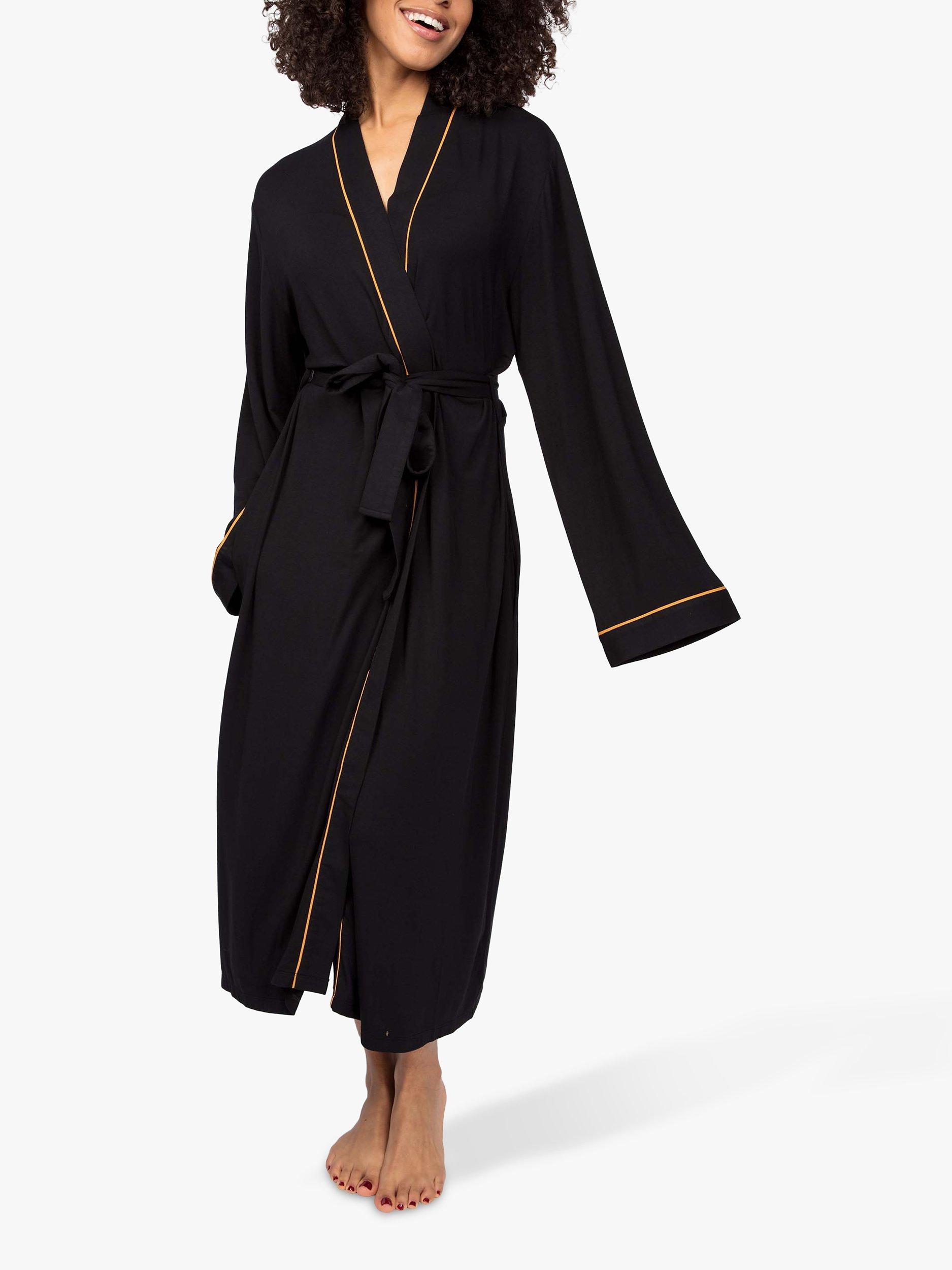 Product image 1 of 4, which shows Cyberjammies Annie Knitted Long Dressing Gown, Black, 8
