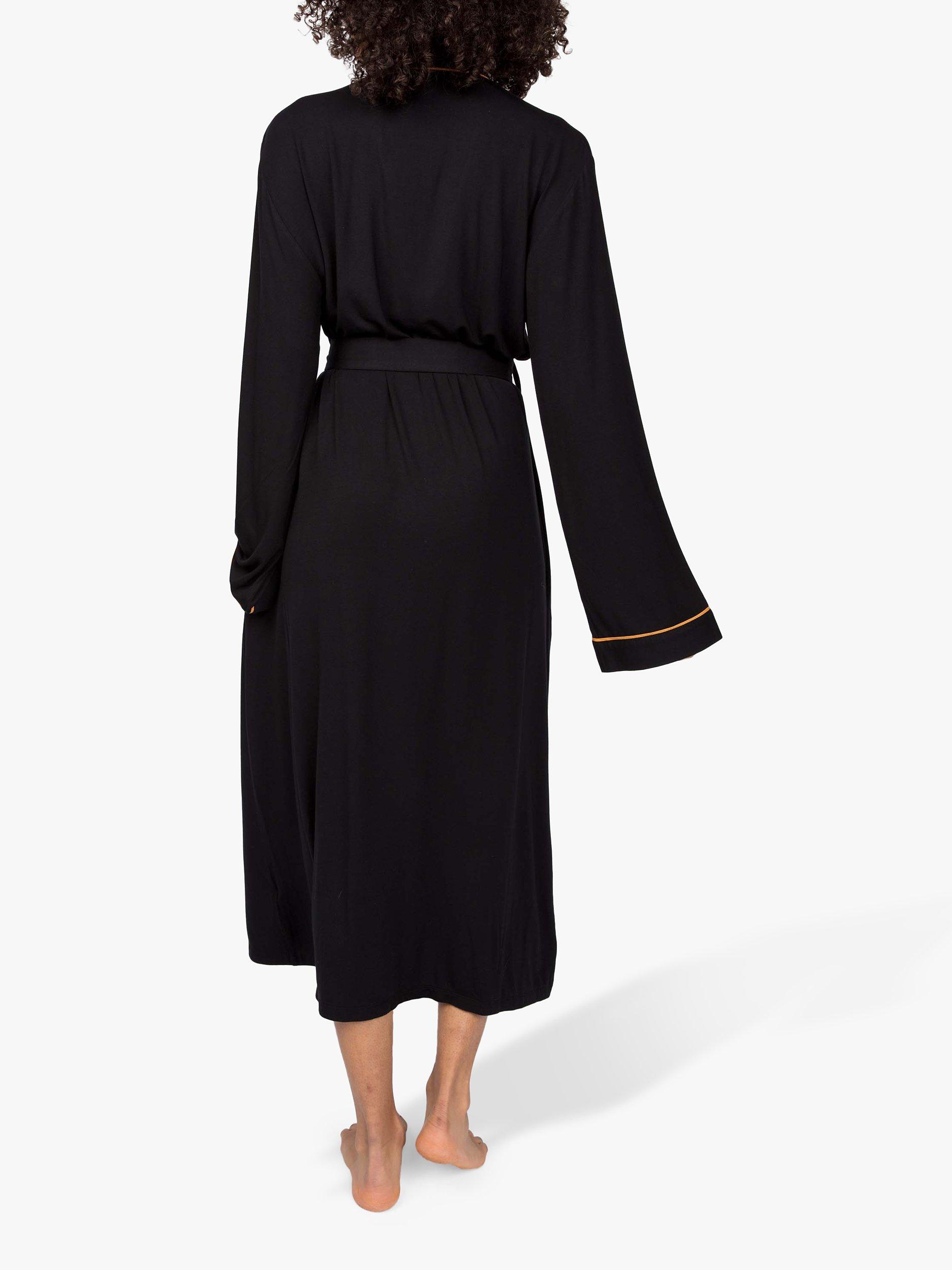 Product image 2 of 4, which shows Cyberjammies Annie Knitted Long Dressing Gown, Black, 8