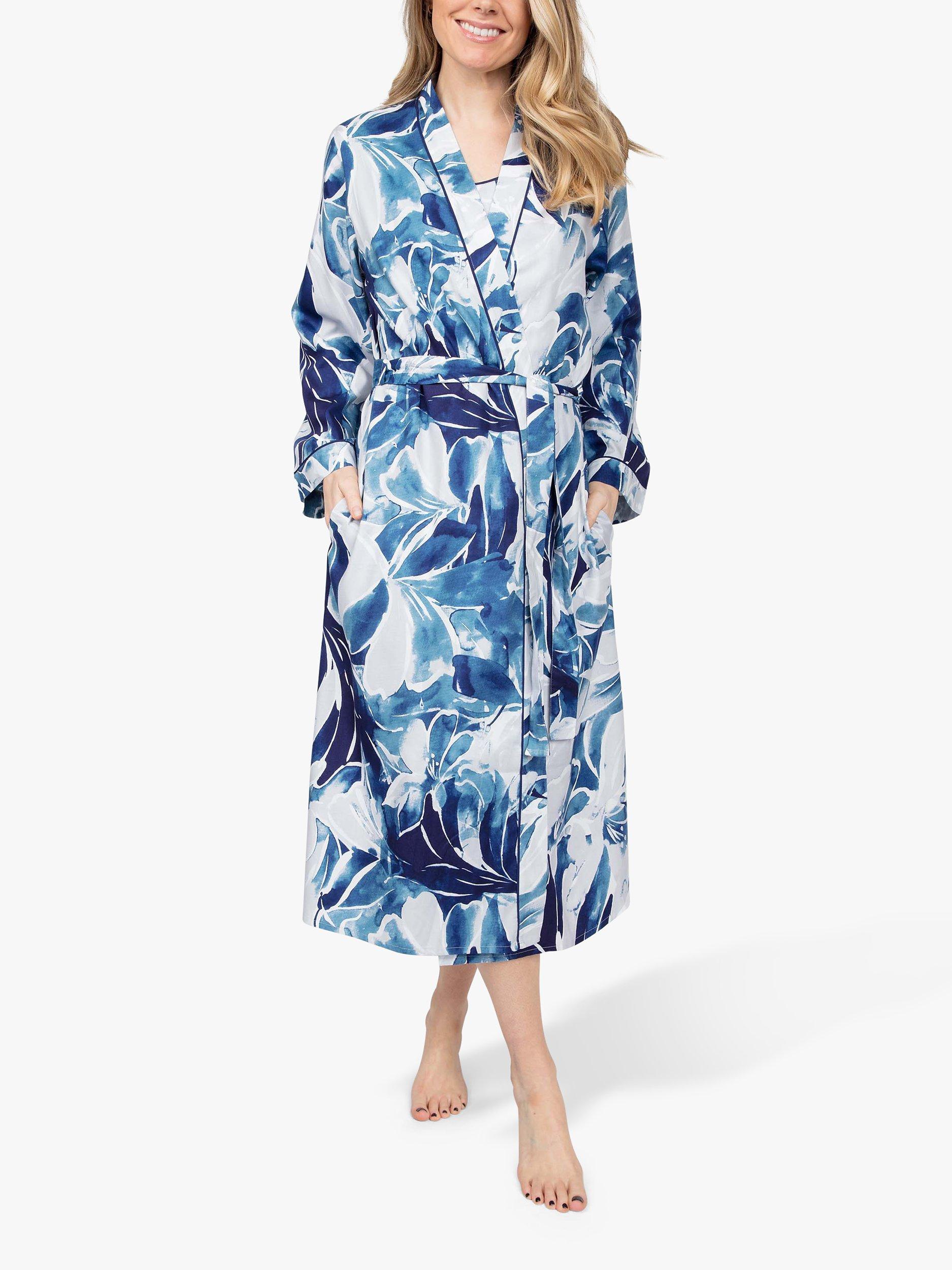 Product image 1 of 3, which shows Cyberjammies Ellie Oversized Floral Dressing Gown, Blue Mix, 8