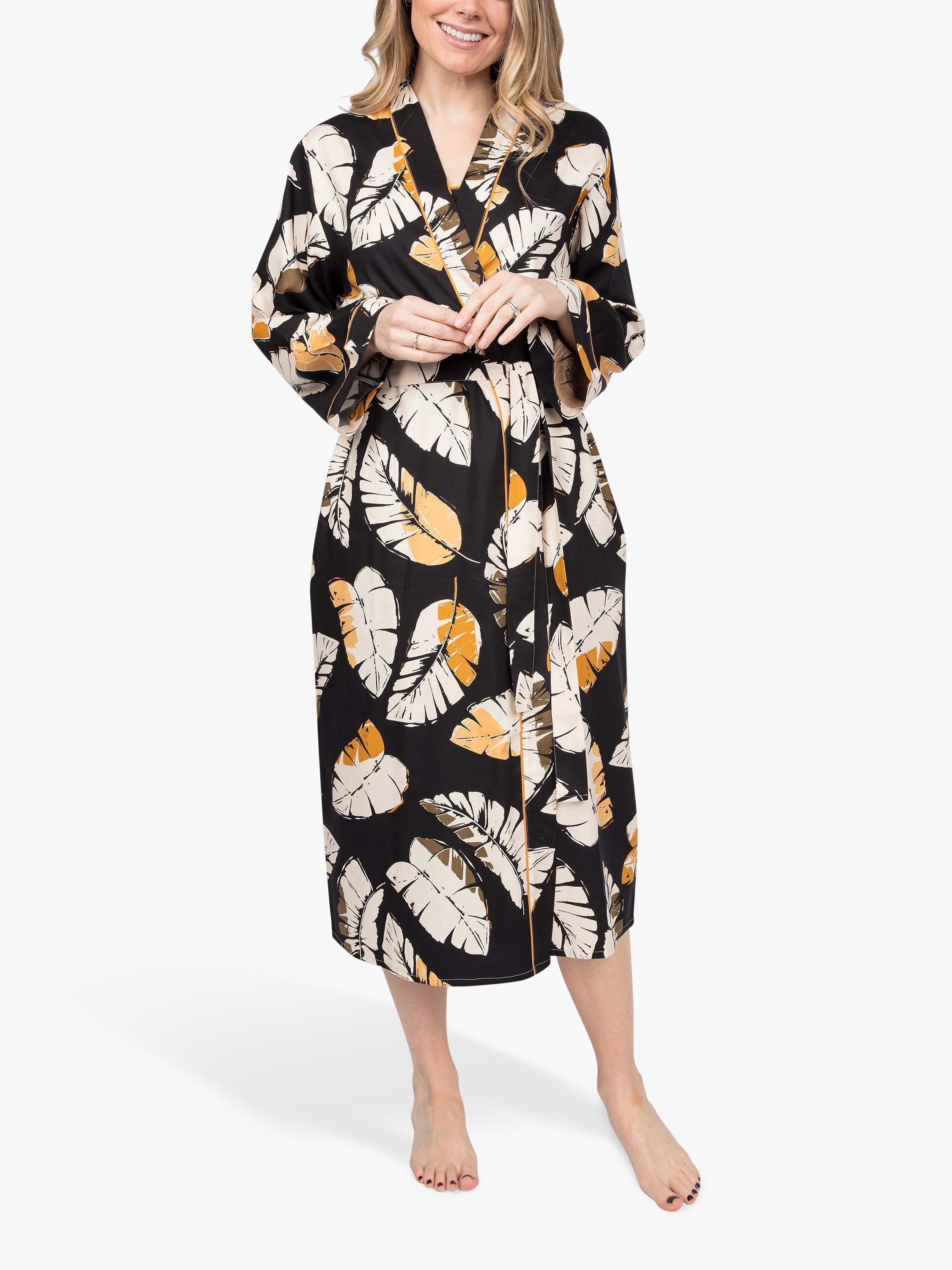 Product image 1 of 3, which shows Cyberjammies Annie Leaf Dress Gown, Black Mix, 8