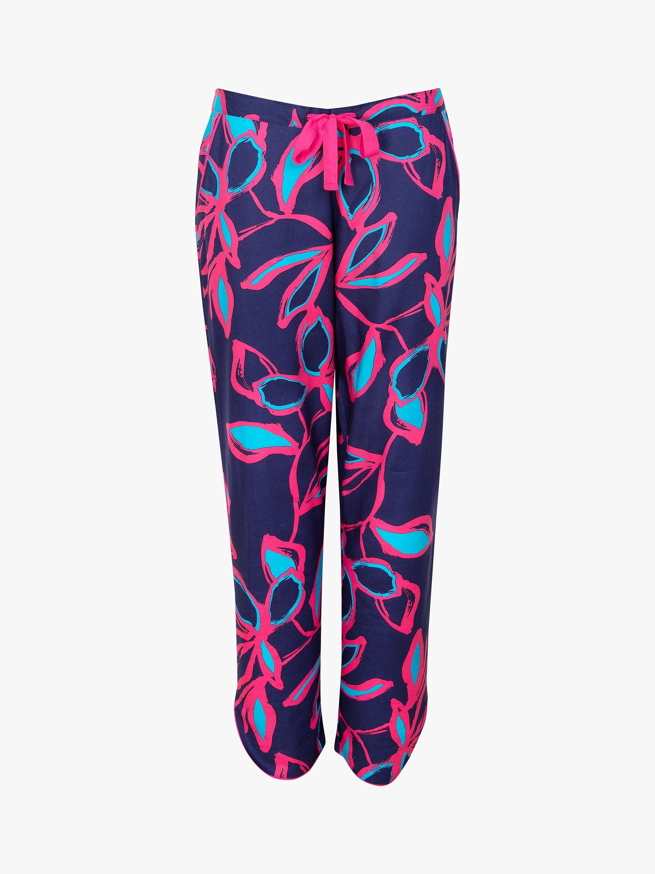 Product image 4 of 5, which shows Cyberjammies Charlotte Floral Print Pyjama Set, Navy/Pink, 8