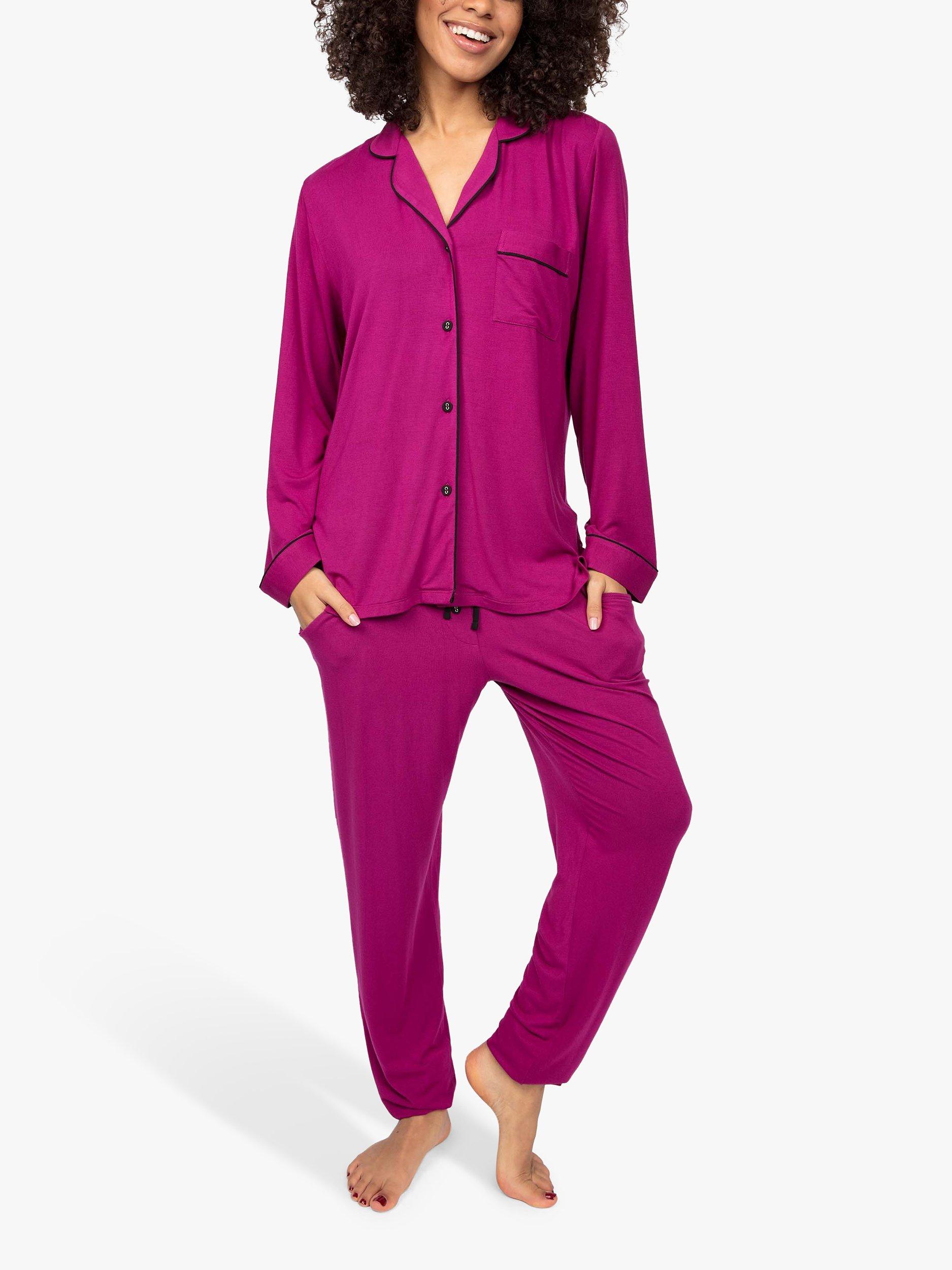 Product image 1 of 5, which shows Cyberjammies Natasha Revere Collar Pyjama Set, Hot Pink, 8