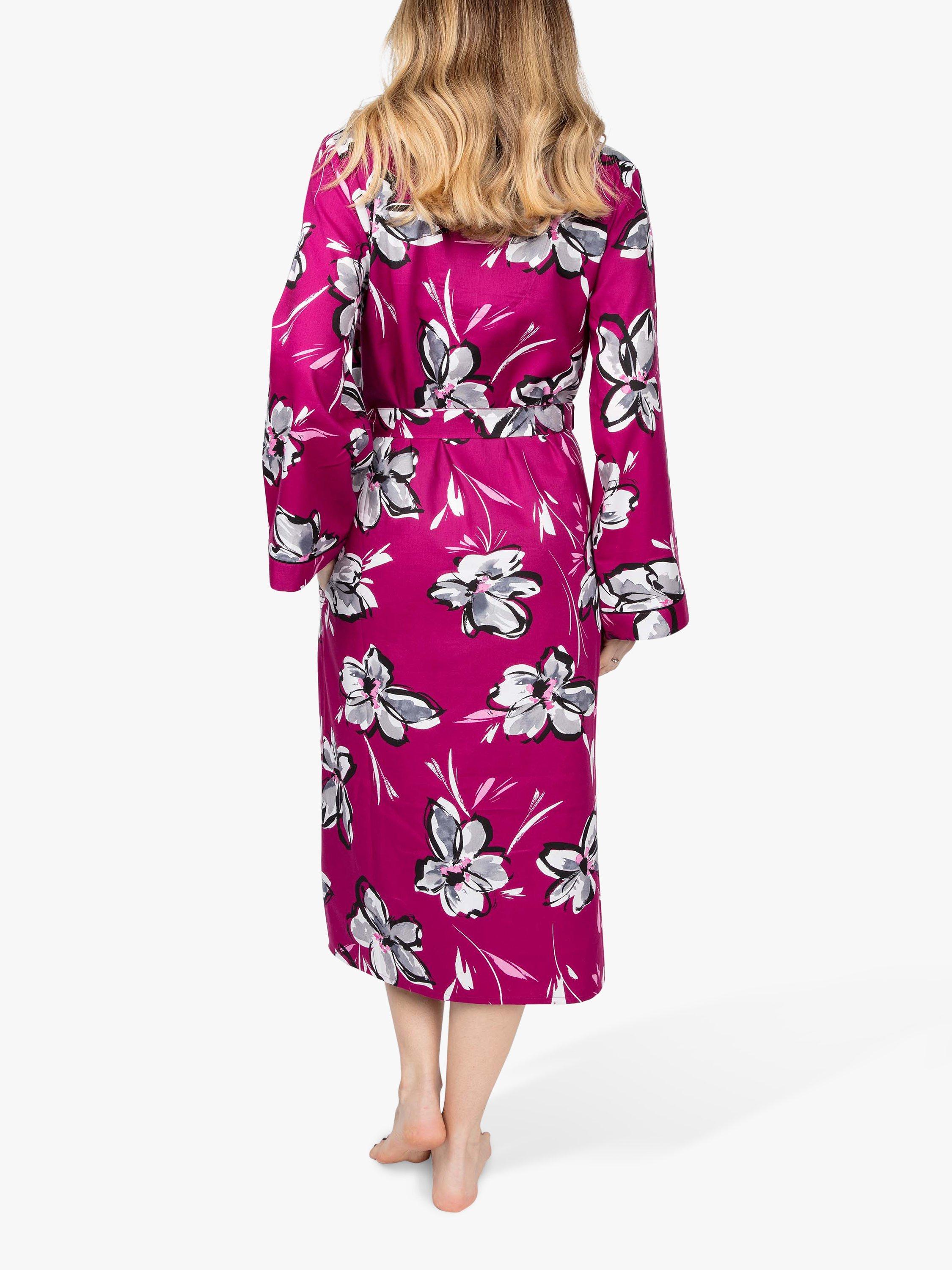 Product image 2 of 3, which shows Cyberjammies Natasha Floral Dressing Gown, Hot Pink/Multi, 8
