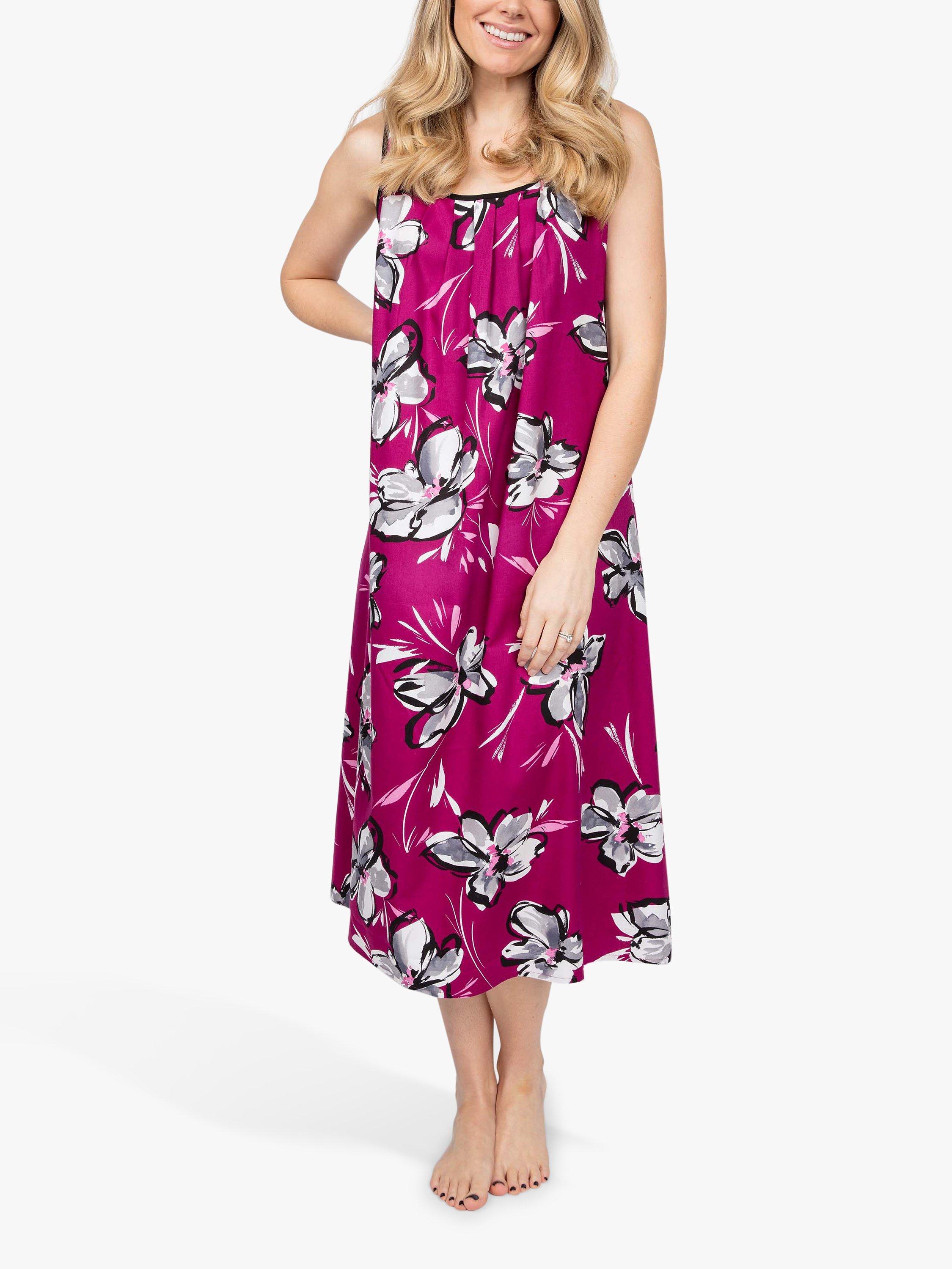Product image 1 of 3, which shows Cyberjammies Natasha Floral Print Nightdress, Hot Pink/Multi, 8